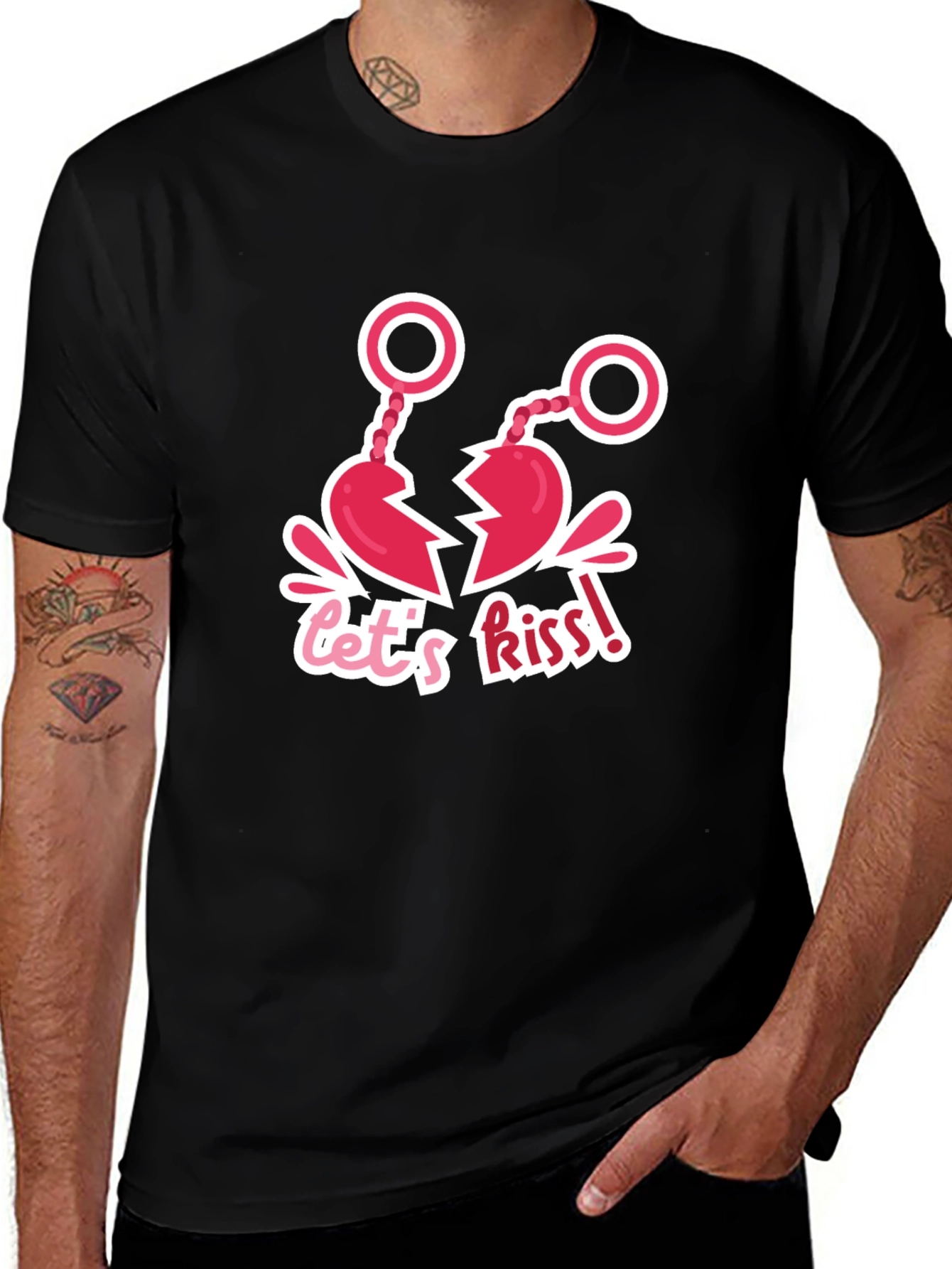 Lets Kiss! Novelty Graphic T-Shirt