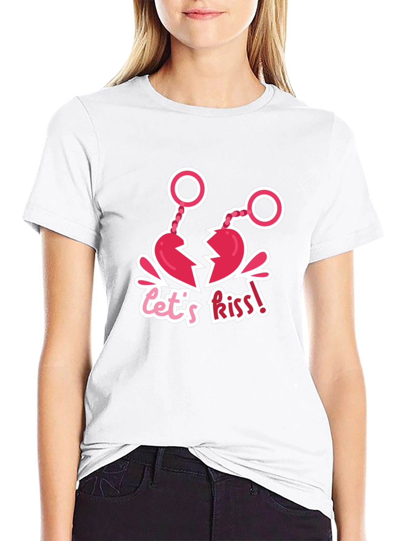 Lets Kiss! Novelty Graphic T-Shirt