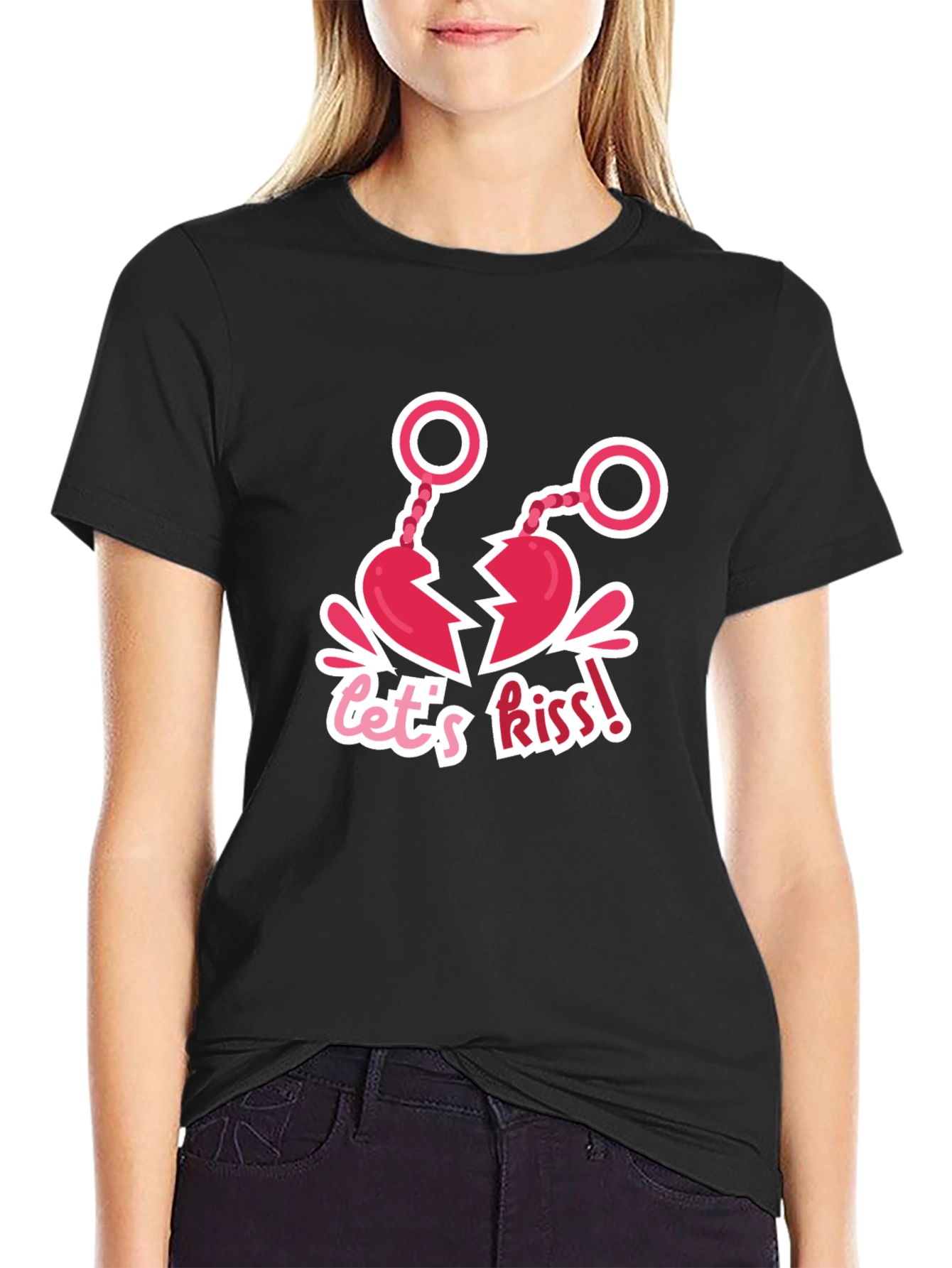 Lets Kiss! Novelty Graphic T-Shirt