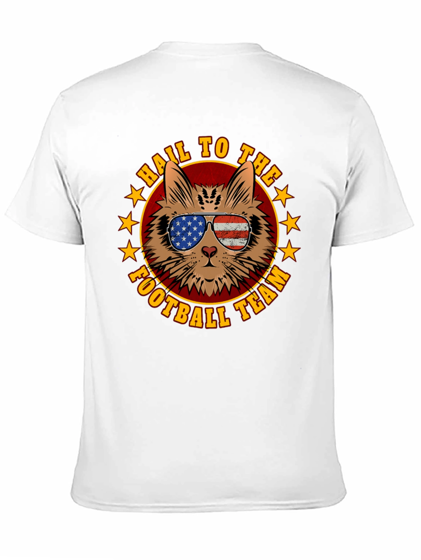 Patriotic Cat Football Fan T-Shirt
