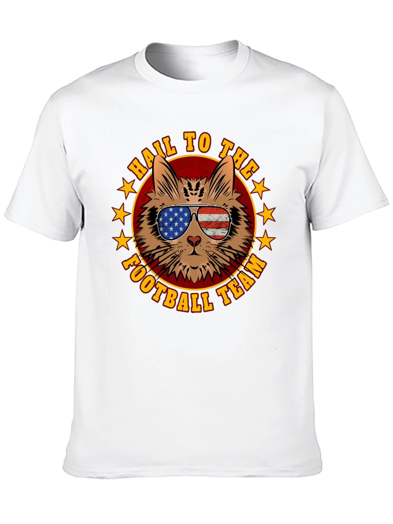 Patriotic Cat Football Fan T-Shirt