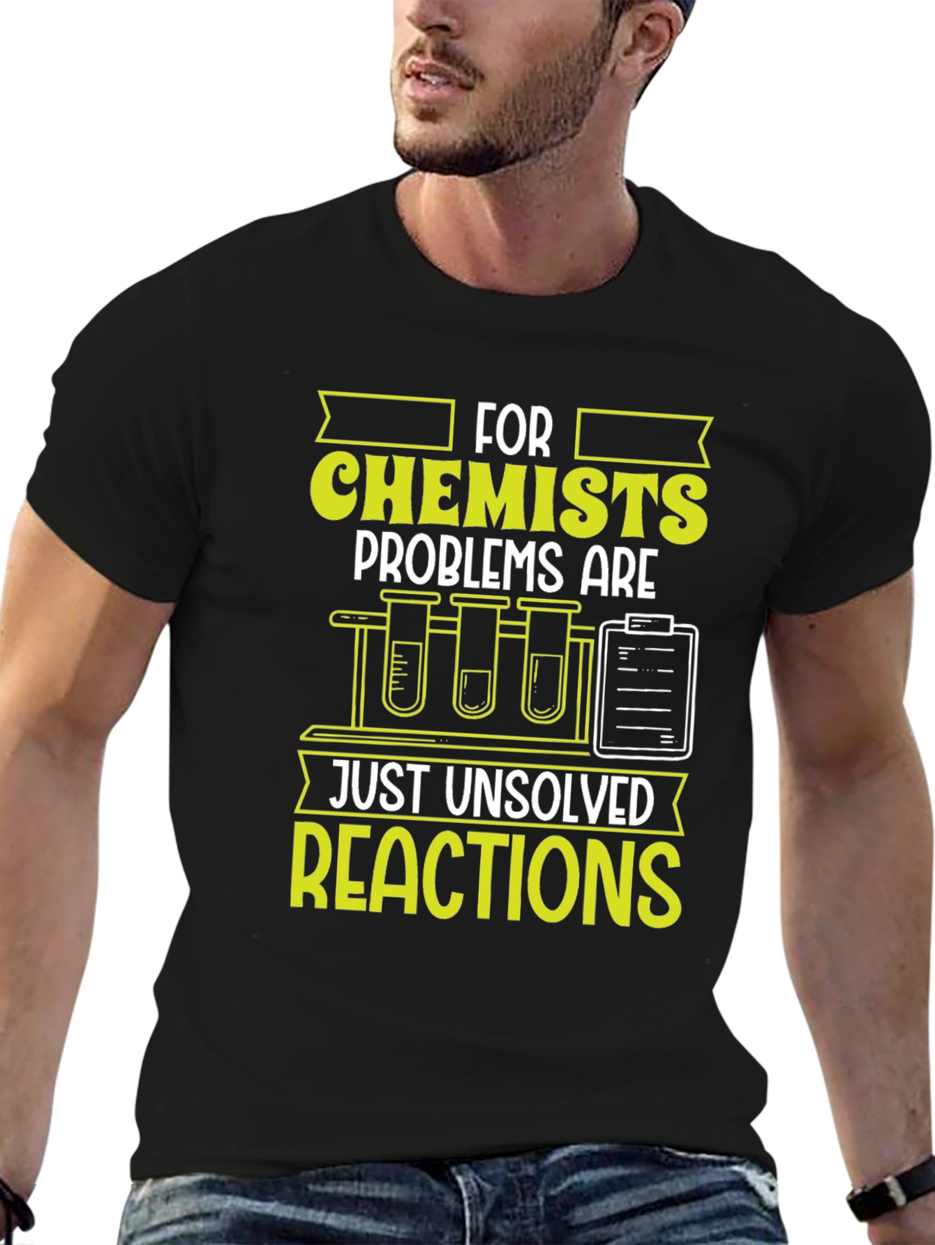 Chemist T-Shirt: Unsolved Reactions Science Tee