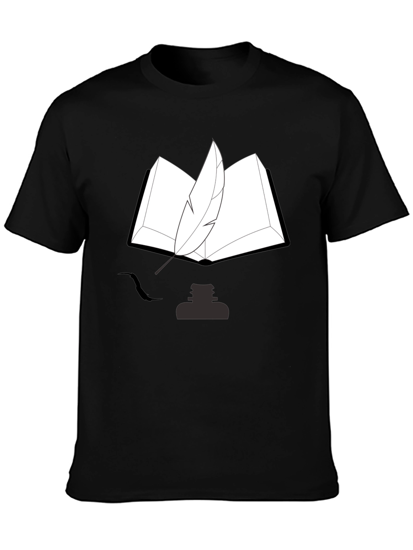Writers Tee: Book Quill and Ink T-Shirt