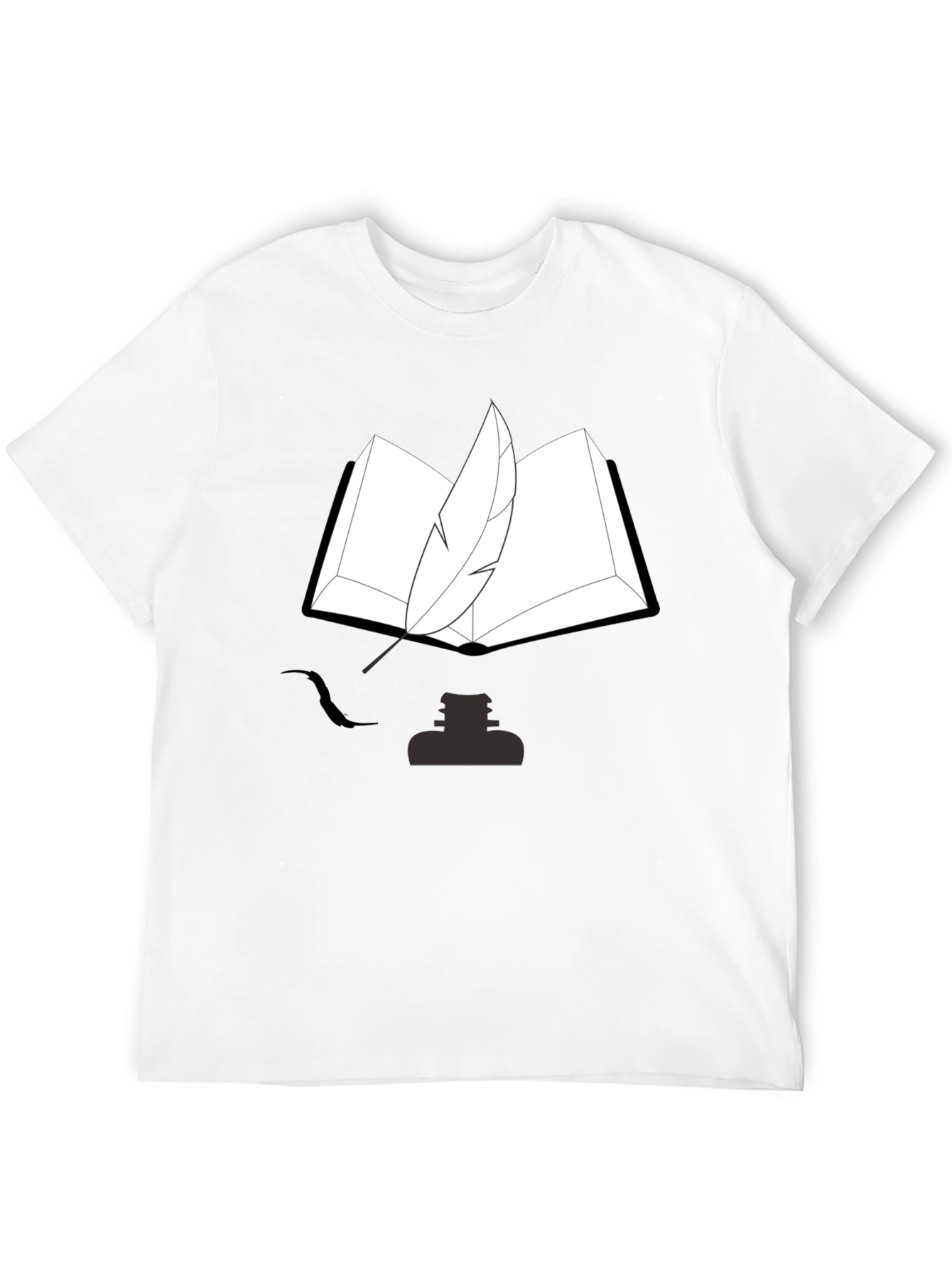 Writers Tee: Book Quill and Ink T-Shirt