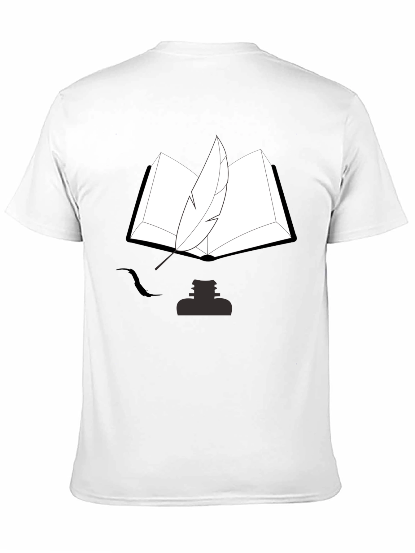 Writers Tee: Book Quill and Ink T-Shirt