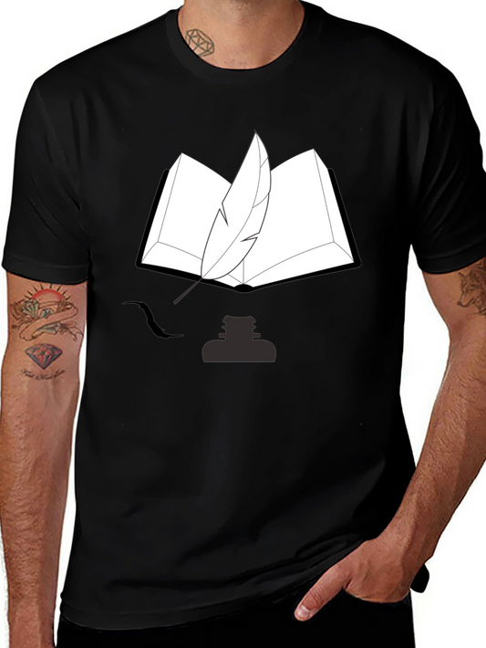 Writers Tee: Book Quill and Ink T-Shirt