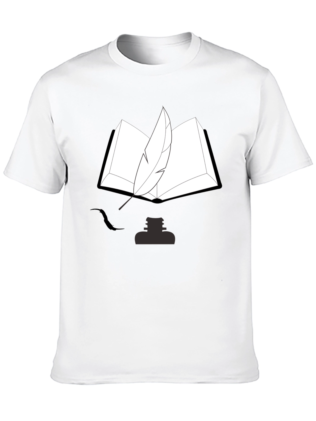 Writers Tee: Book Quill and Ink T-Shirt