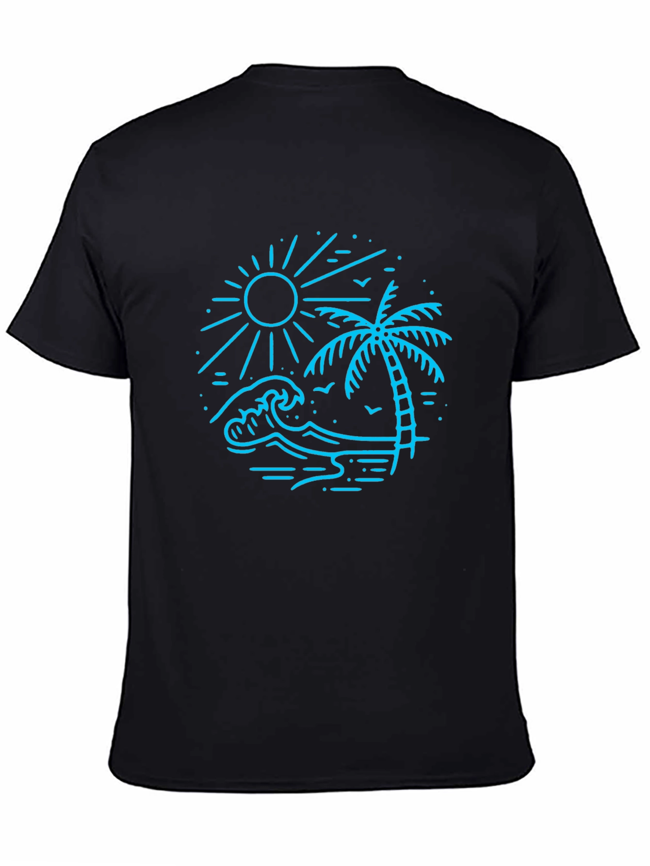 Black Beach Scene Graphic Tee