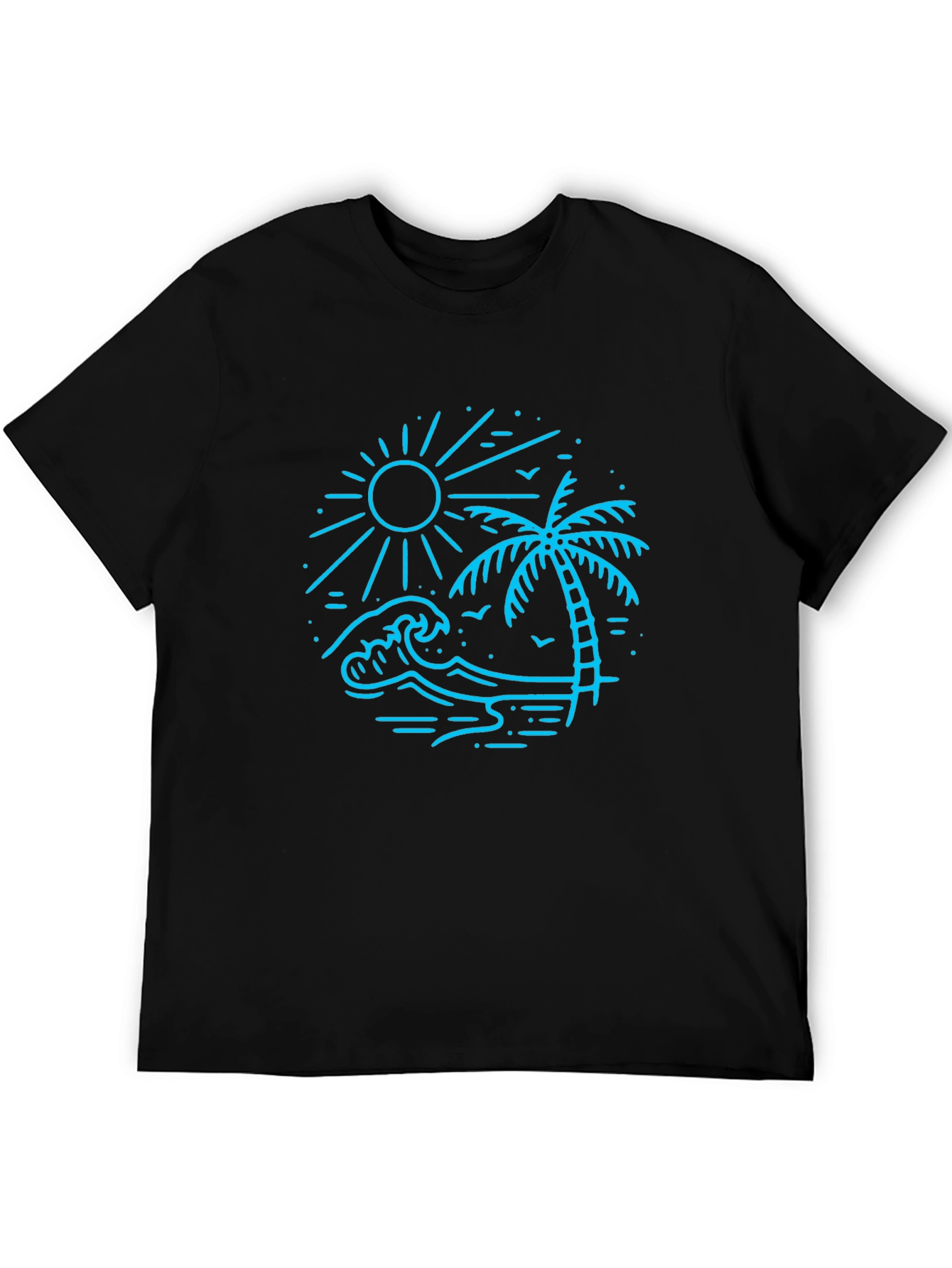 Black Beach Scene Graphic Tee