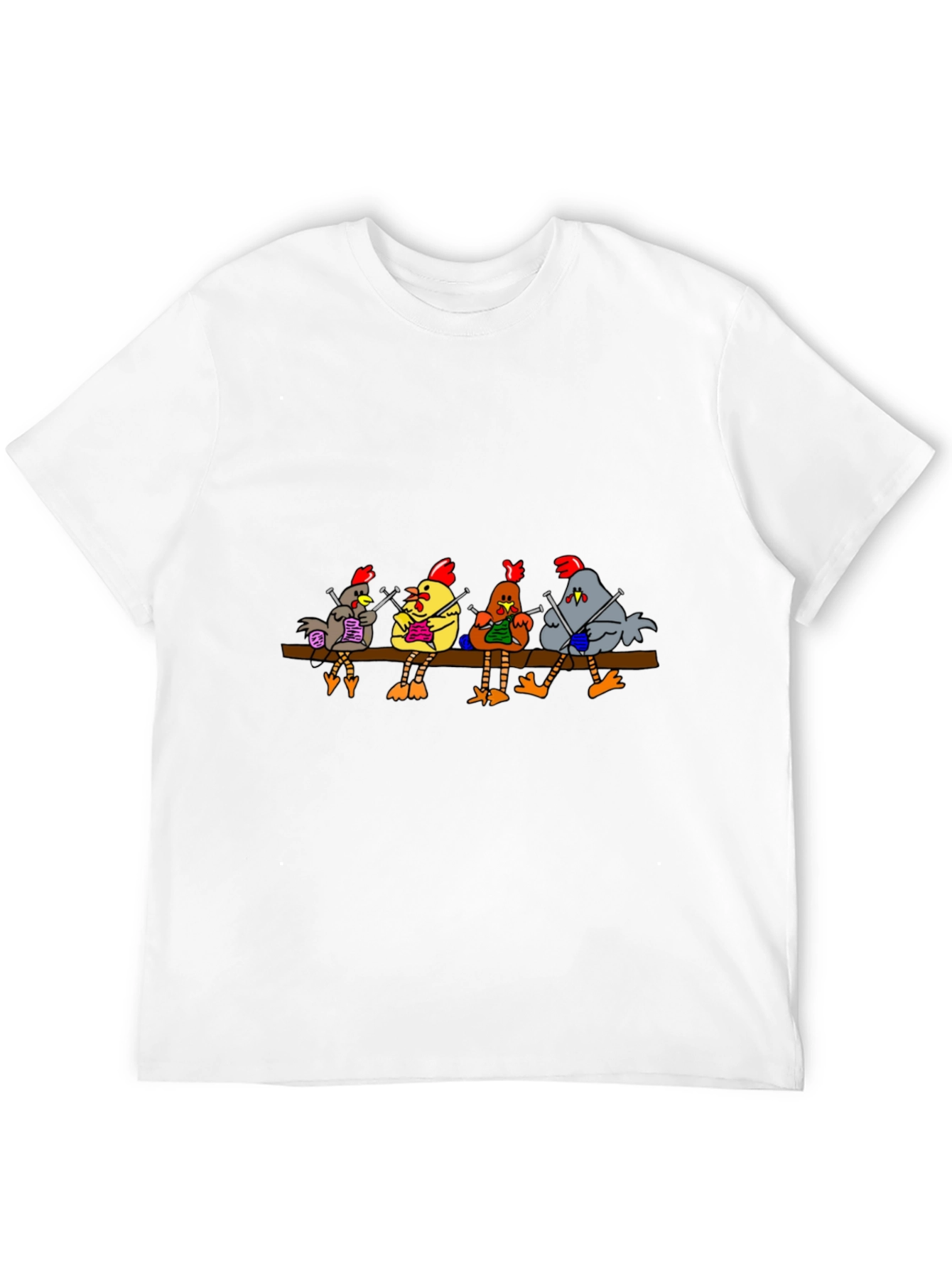 Knitting Chickens T-Shirt - Funny Novelty Tee