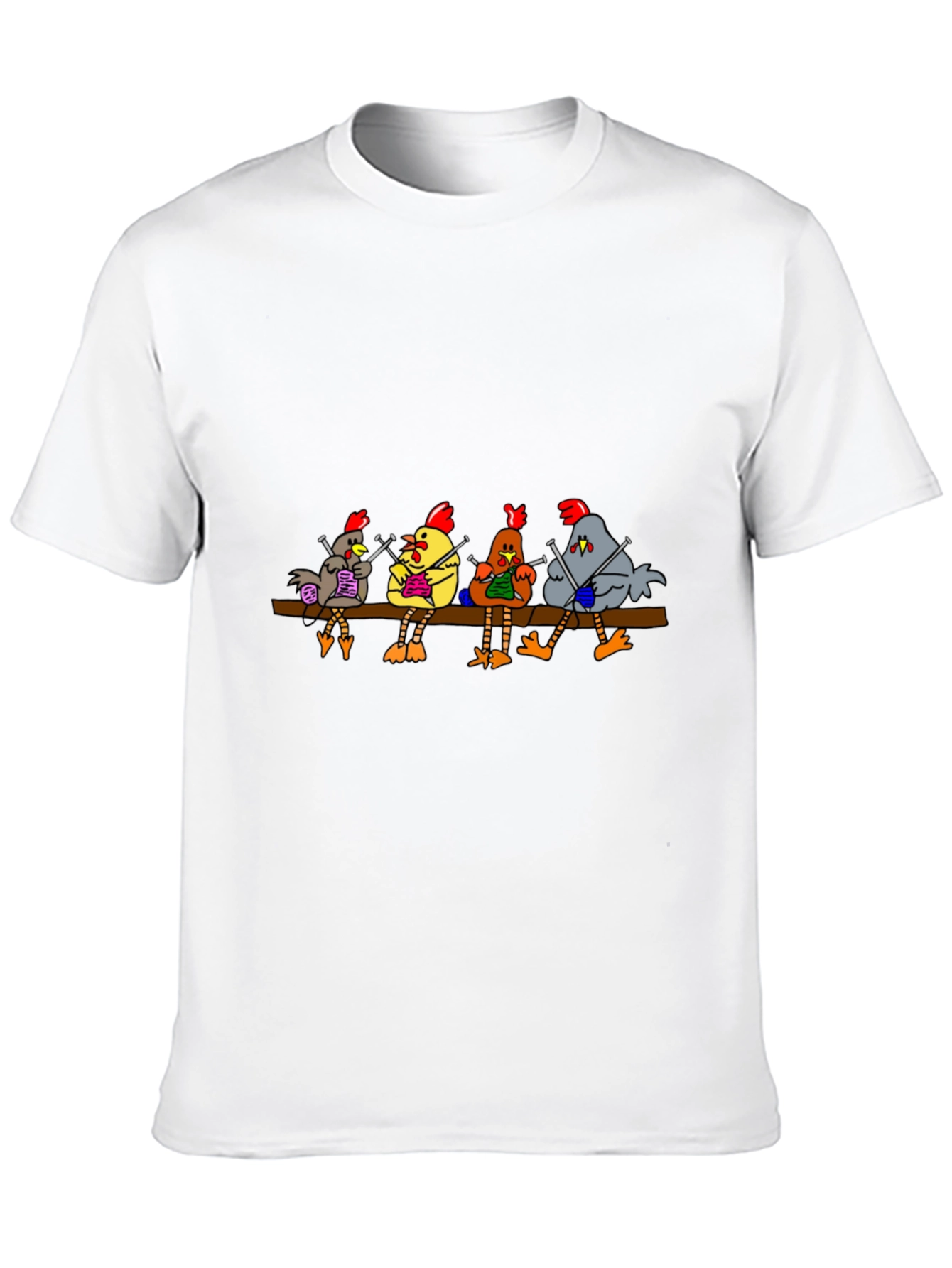 Knitting Chickens T-Shirt - Funny Novelty Tee