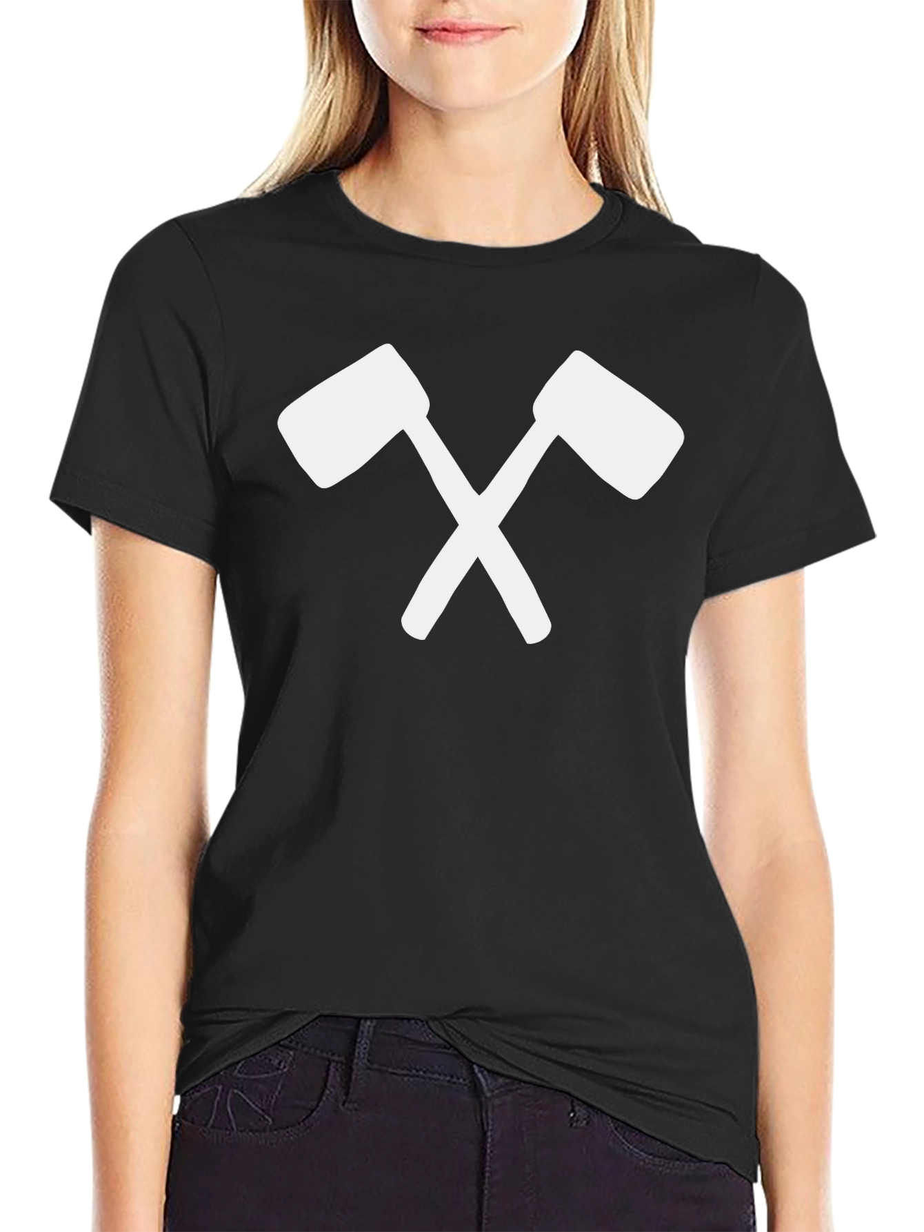 Crossed Mallets Graphic Tee - Bold Black T-Shirt
