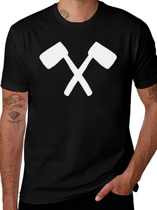 Crossed Mallets Graphic Tee - Bold Black T-Shirt