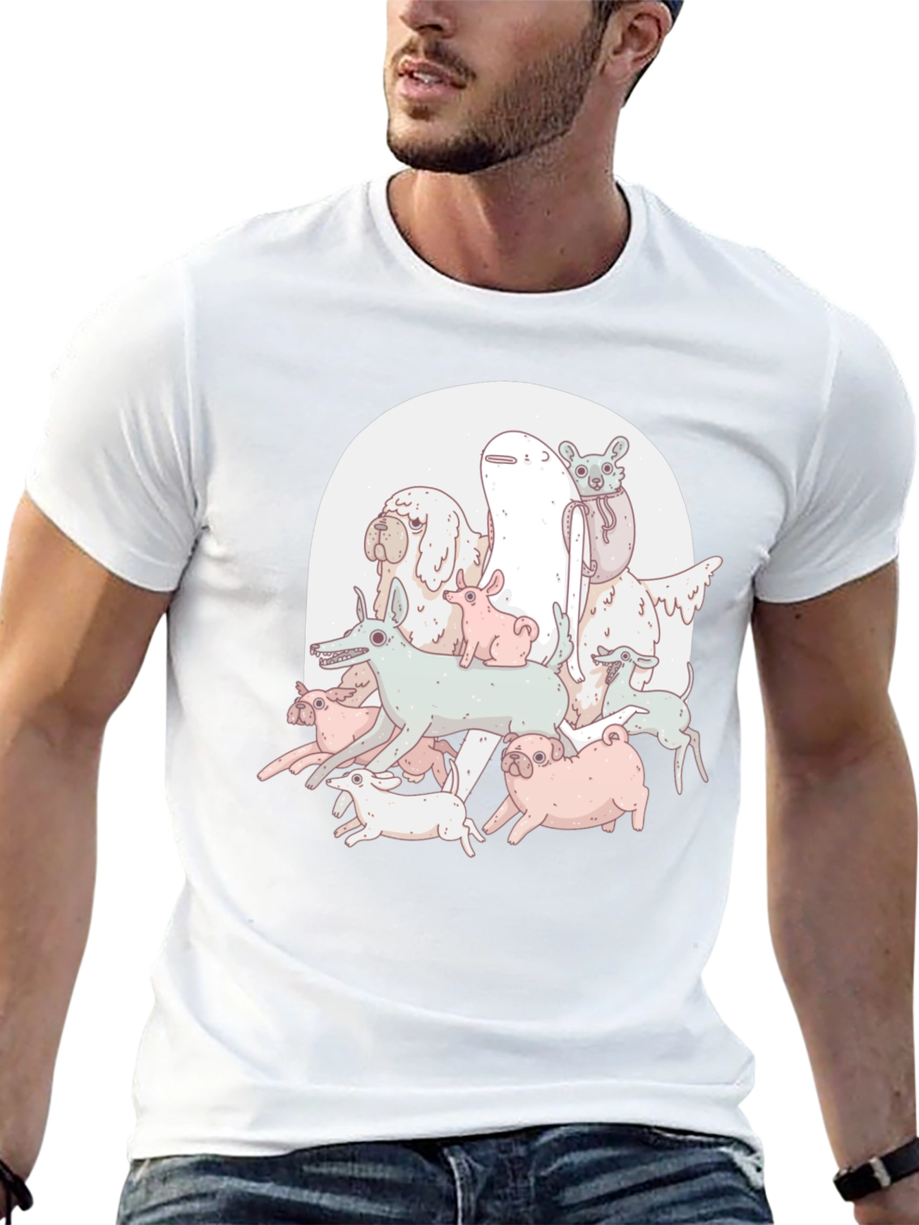 Dog Pile Graphic Tee - Black Unisex