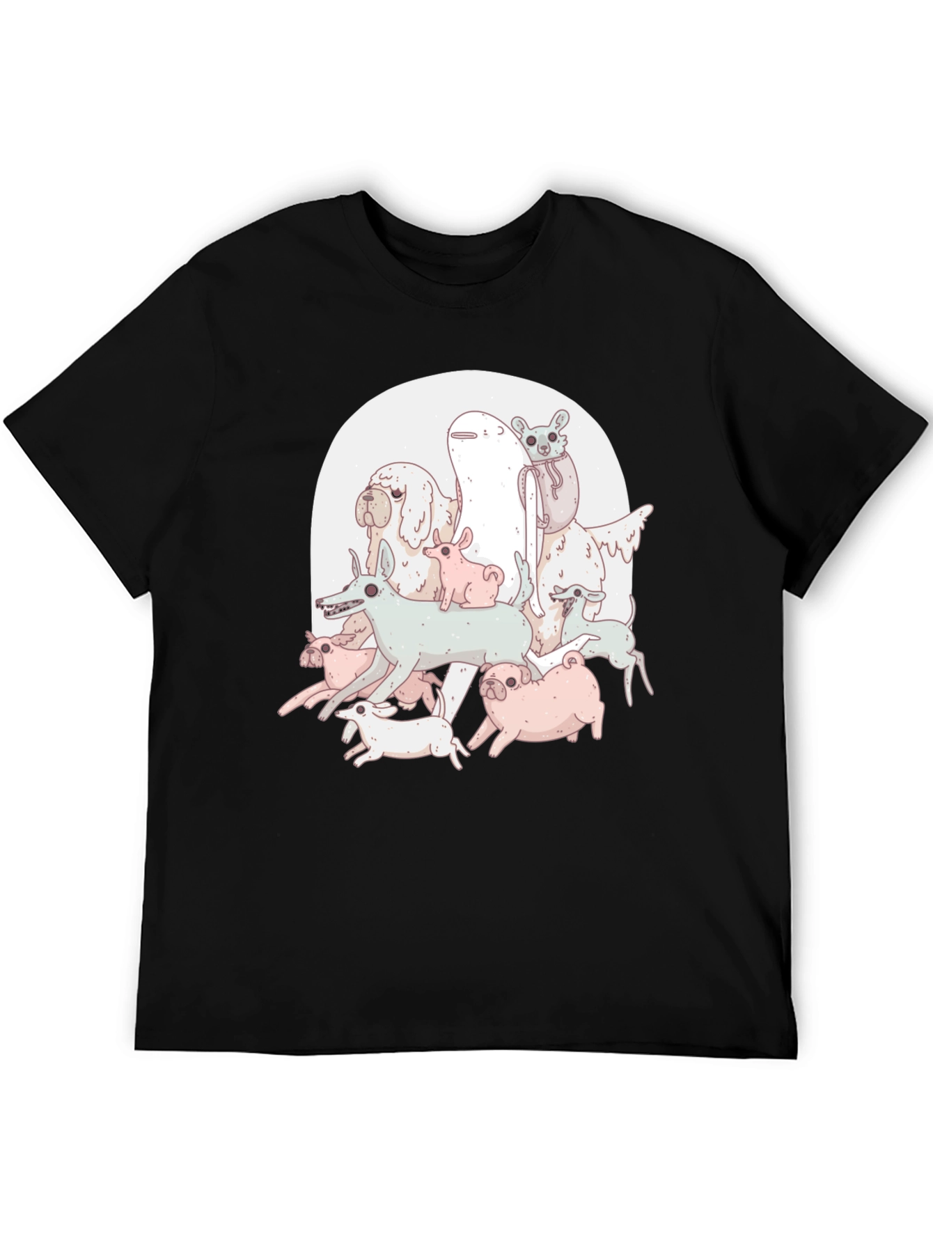 Dog Pile Graphic Tee - Black Unisex
