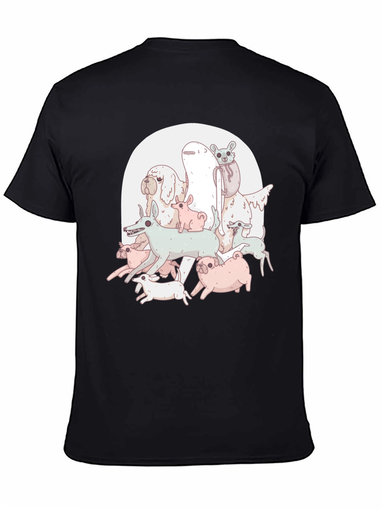 Dog Pile Graphic Tee - Black Unisex