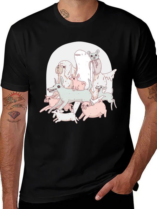 Dog Pile Graphic Tee - Black Unisex