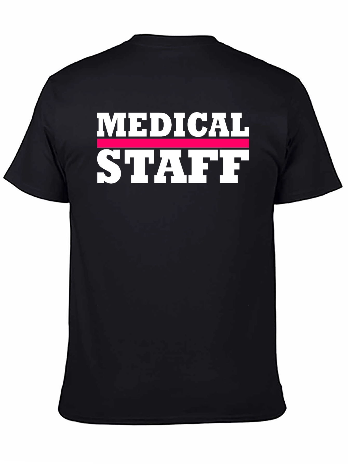 Medical Staff Graphic Tee - Black Crew Neck Shirt