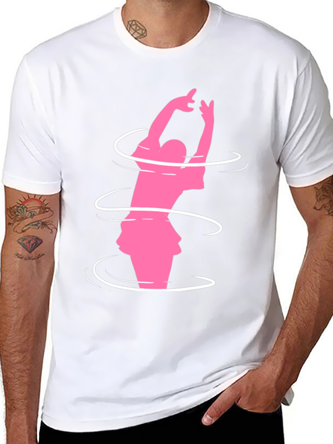Pink Dancer Black Tee Shirt