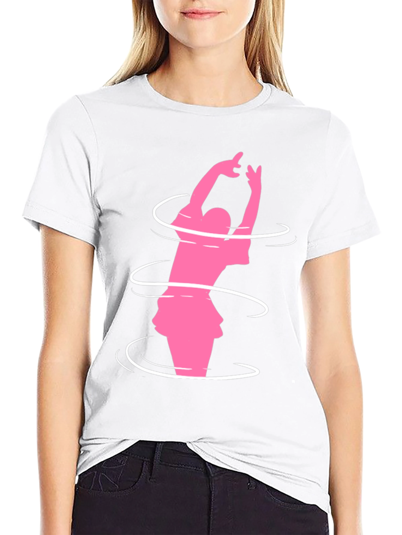 Pink Dancer Black Tee Shirt