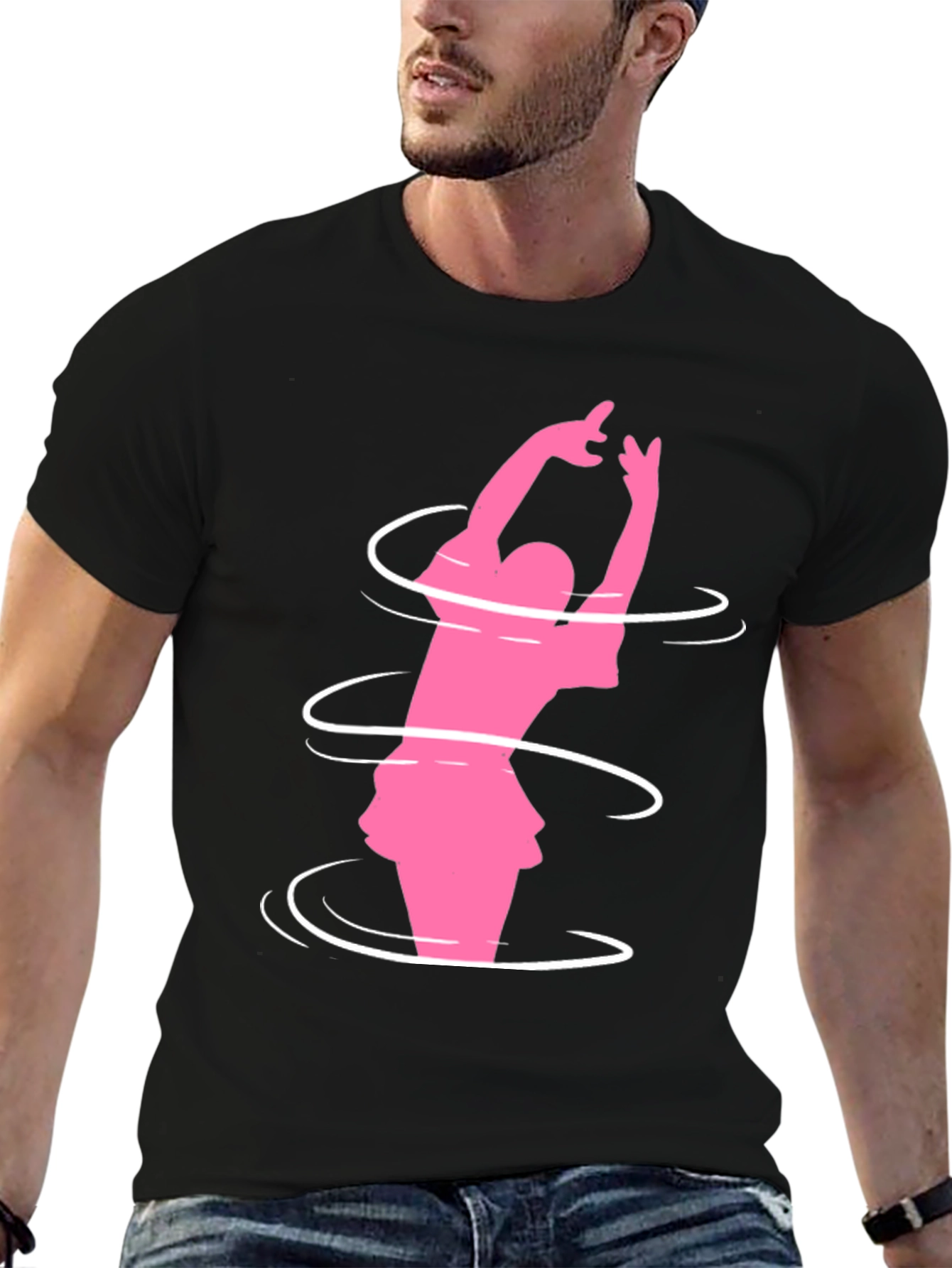 Pink Dancer Black Tee Shirt