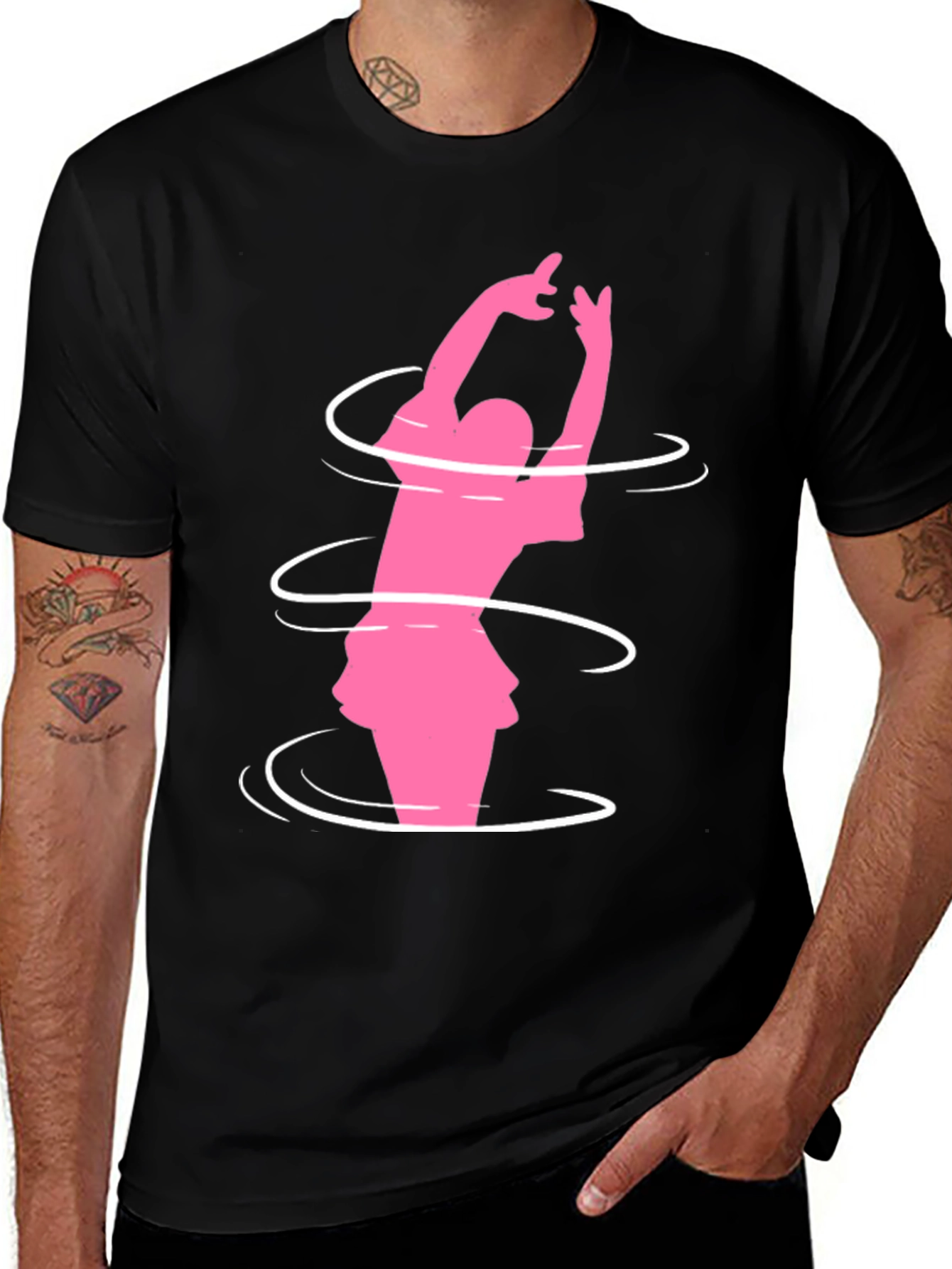 Pink Dancer Black Tee Shirt
