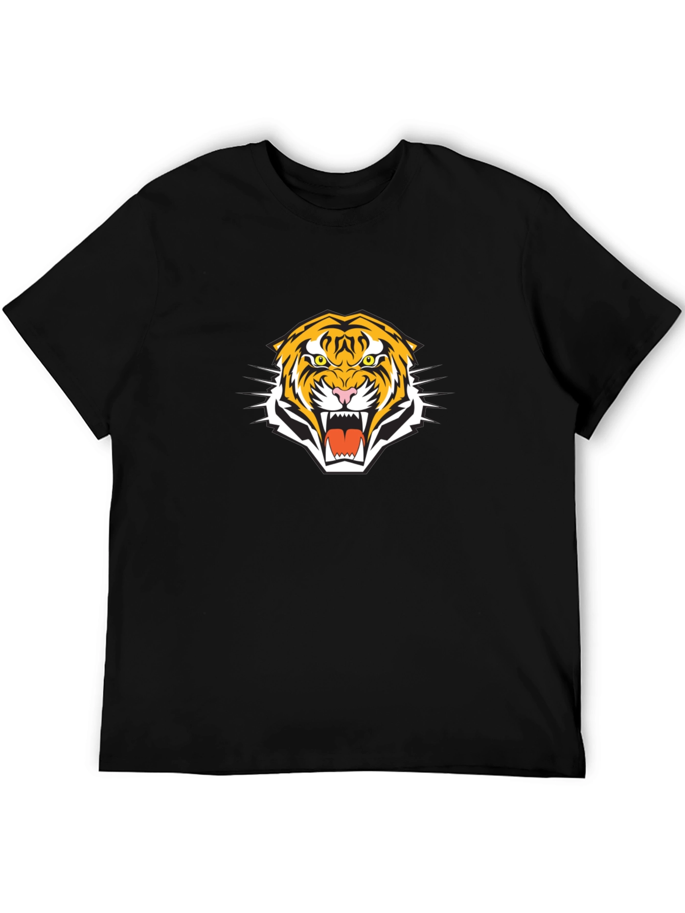Bold Tiger Graphic Tee - Mens Black T-Shirt