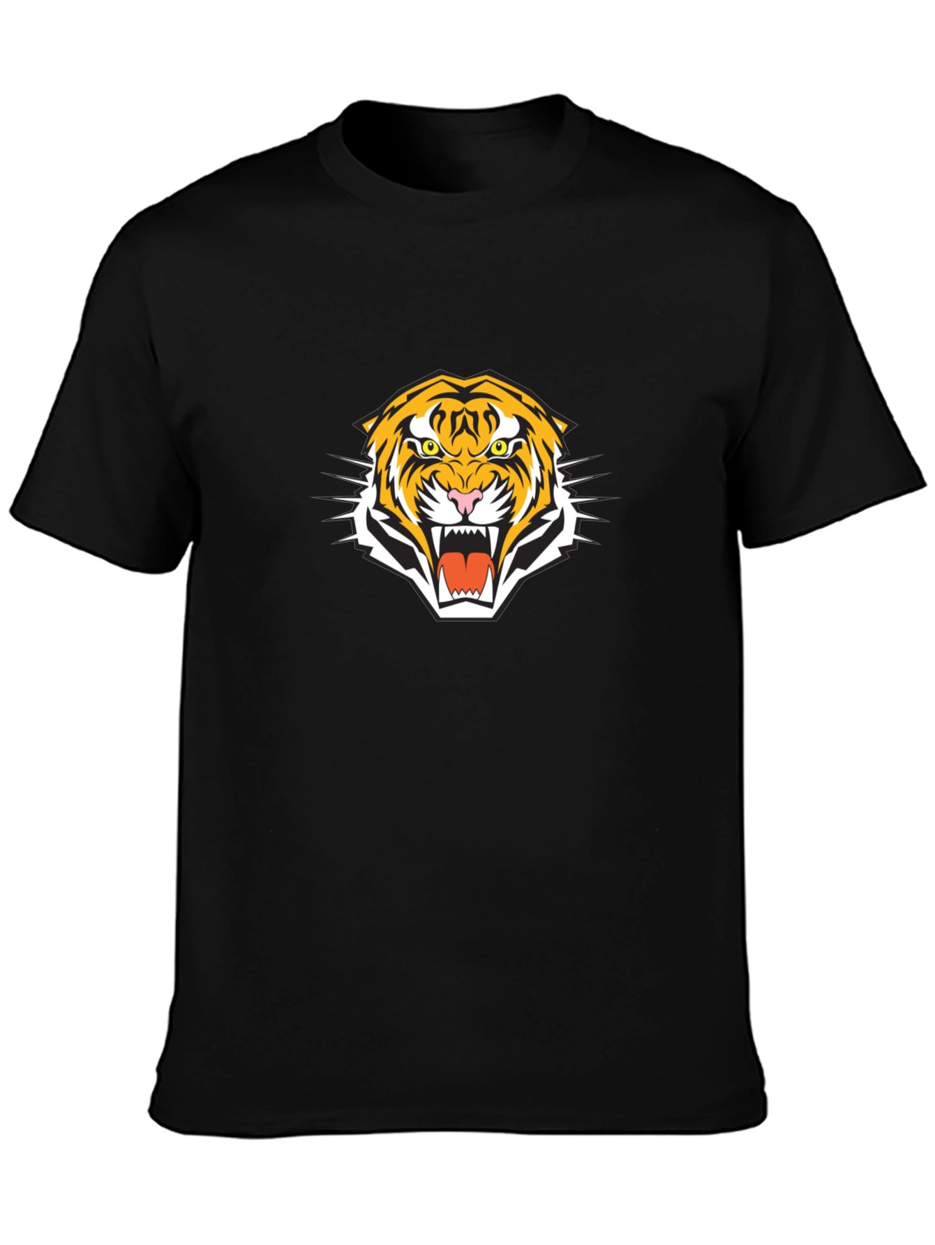 Bold Tiger Graphic Tee - Mens Black T-Shirt