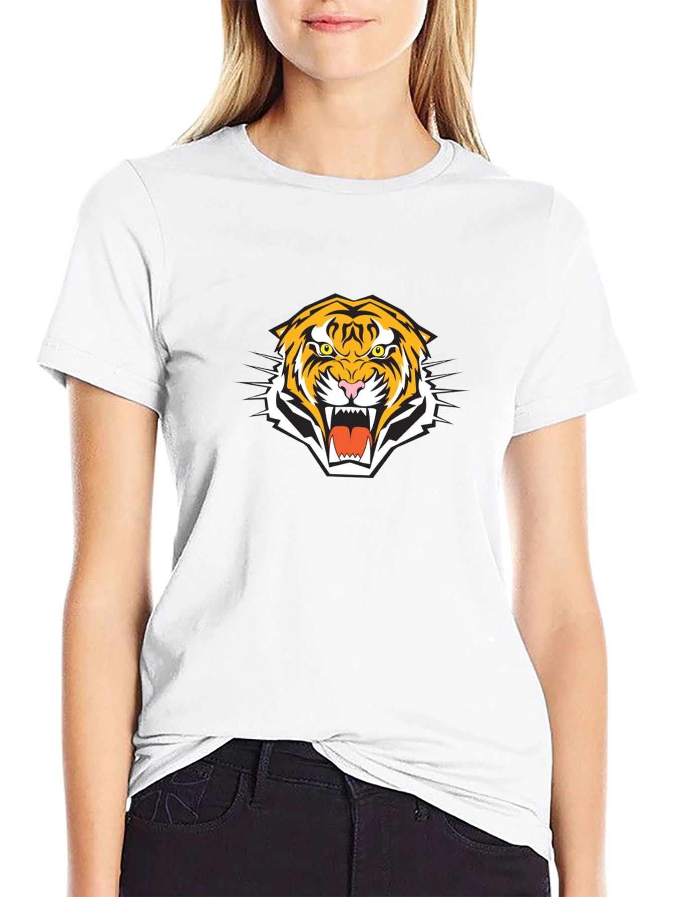 Bold Tiger Graphic Tee - Mens Black T-Shirt