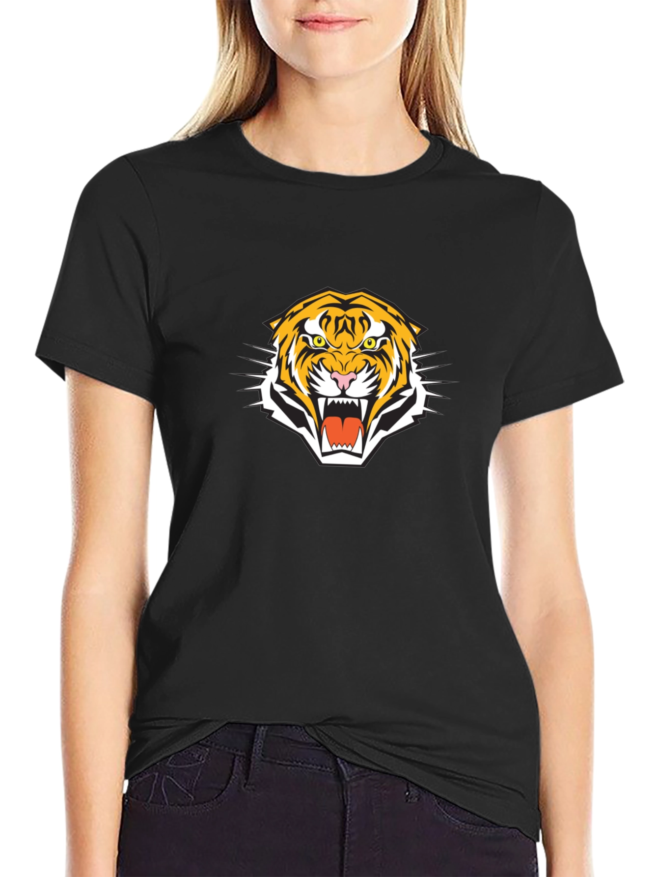 Bold Tiger Graphic Tee - Mens Black T-Shirt