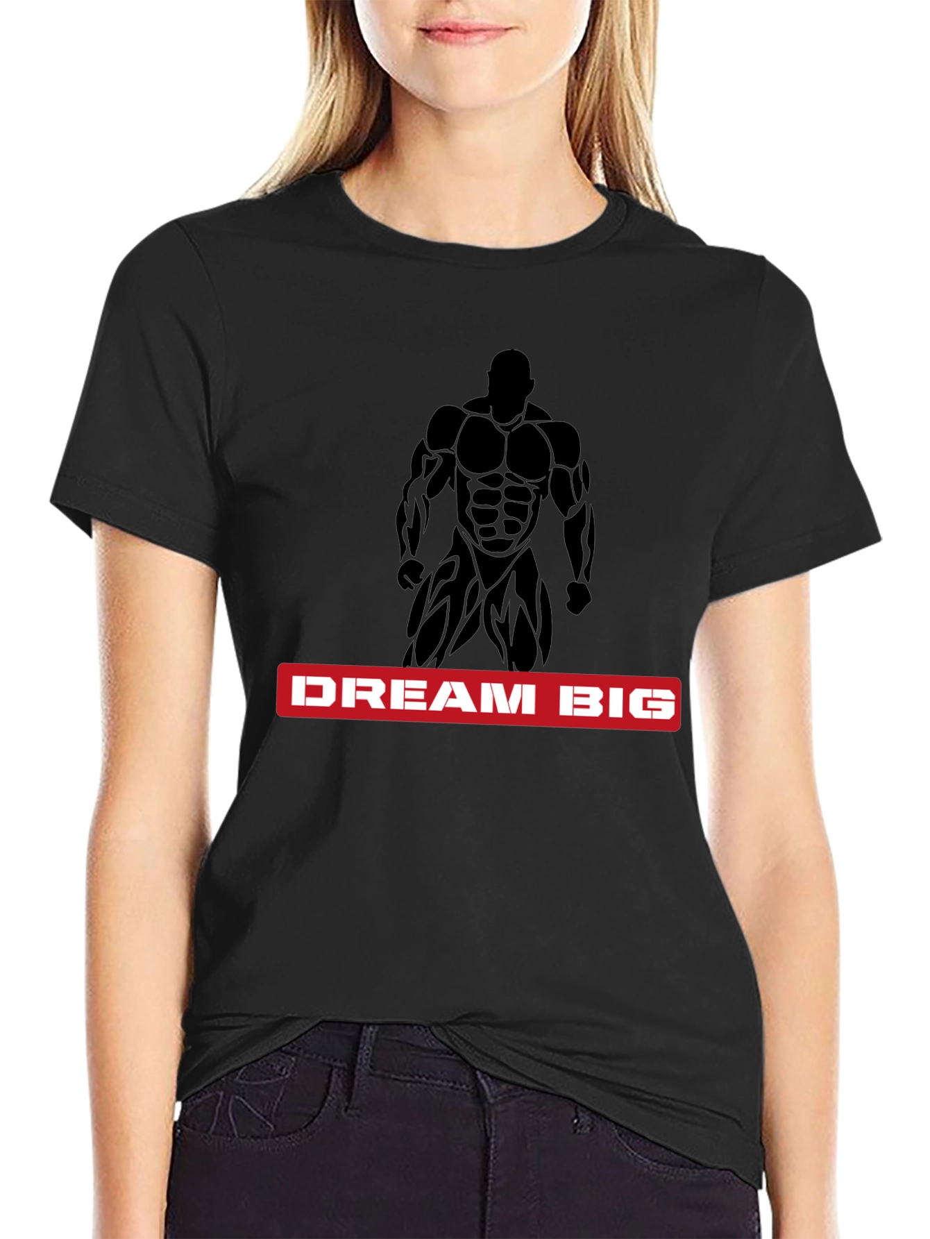 Dream Big Bodybuilder Black T-Shirt