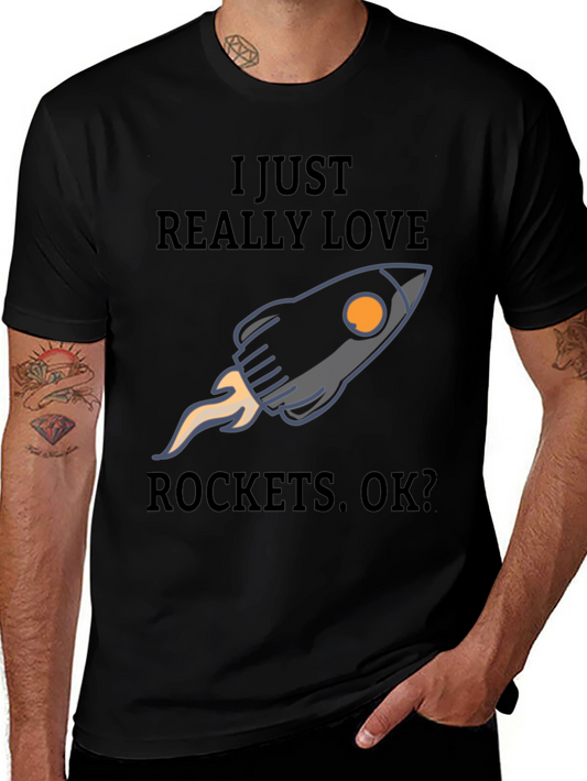 I Love Rockets T-Shirt - Space Enthusiast Tee