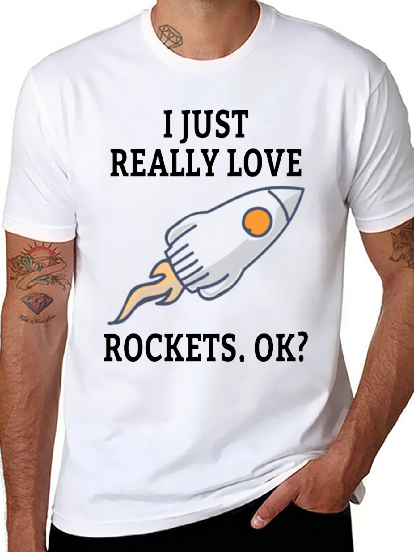 I Love Rockets T-Shirt - Space Enthusiast Tee