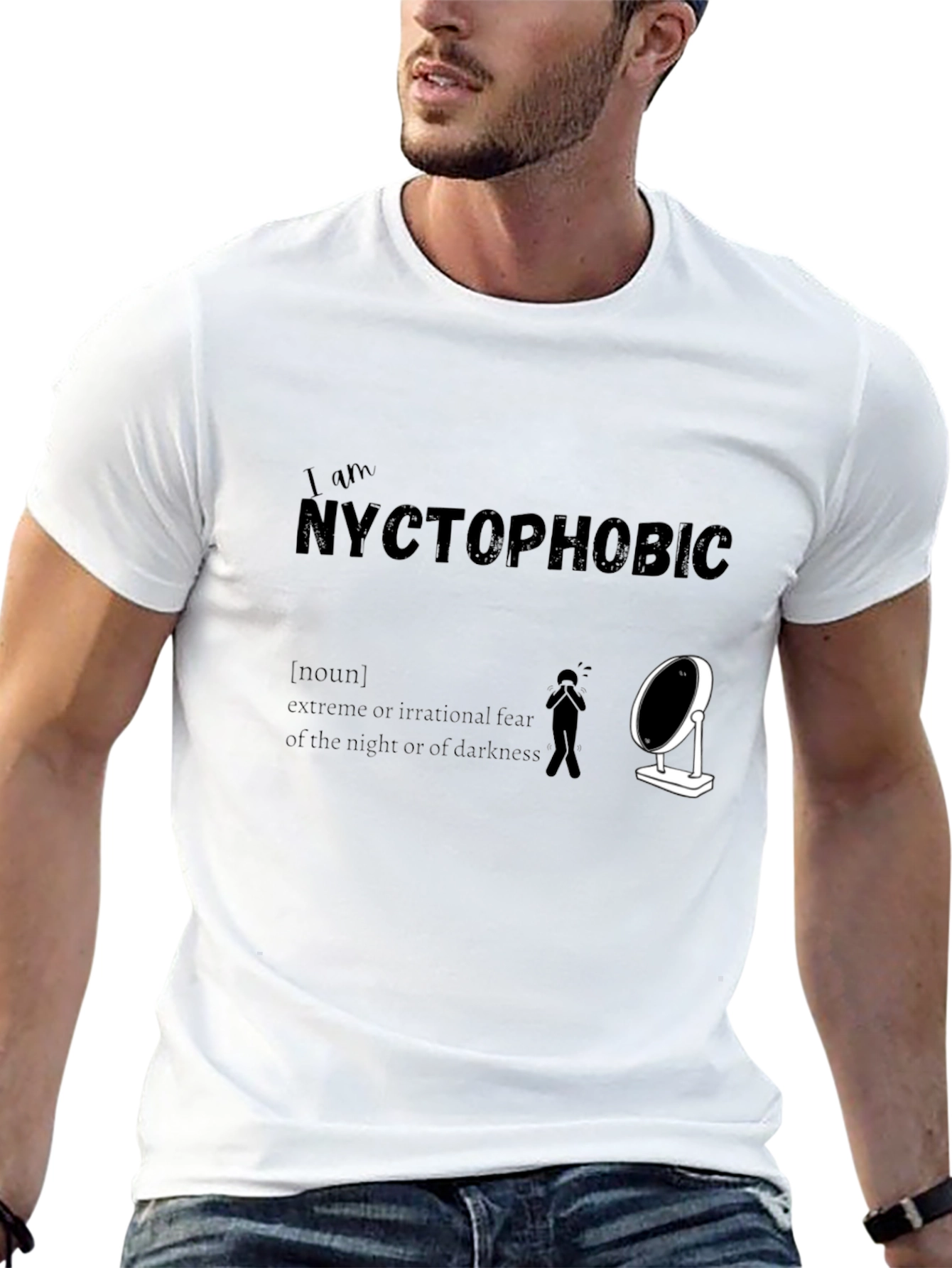 Nyctophobic T-Shirt: Fear of the Dark Humor Tee