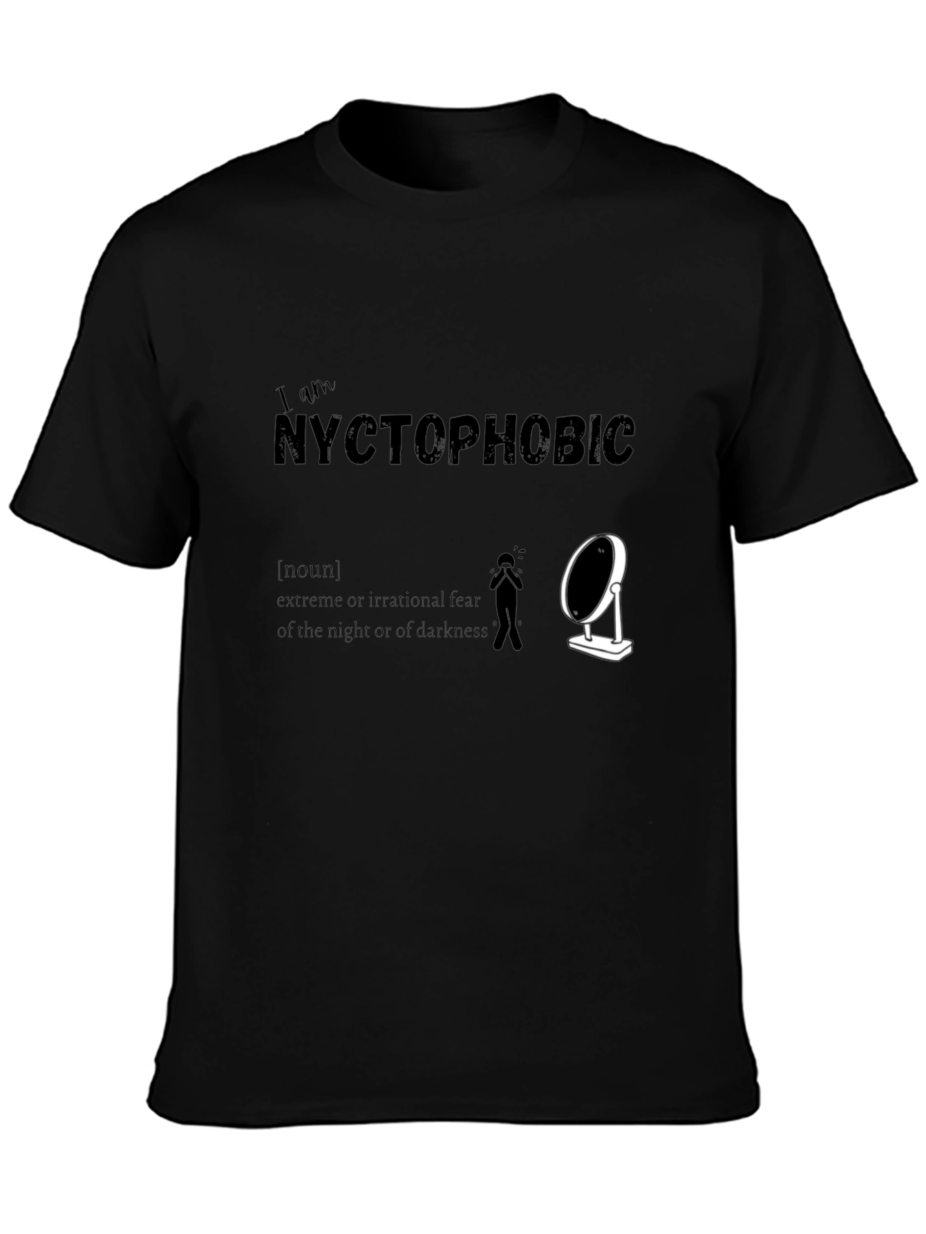 Nyctophobic T-Shirt: Fear of the Dark Humor Tee
