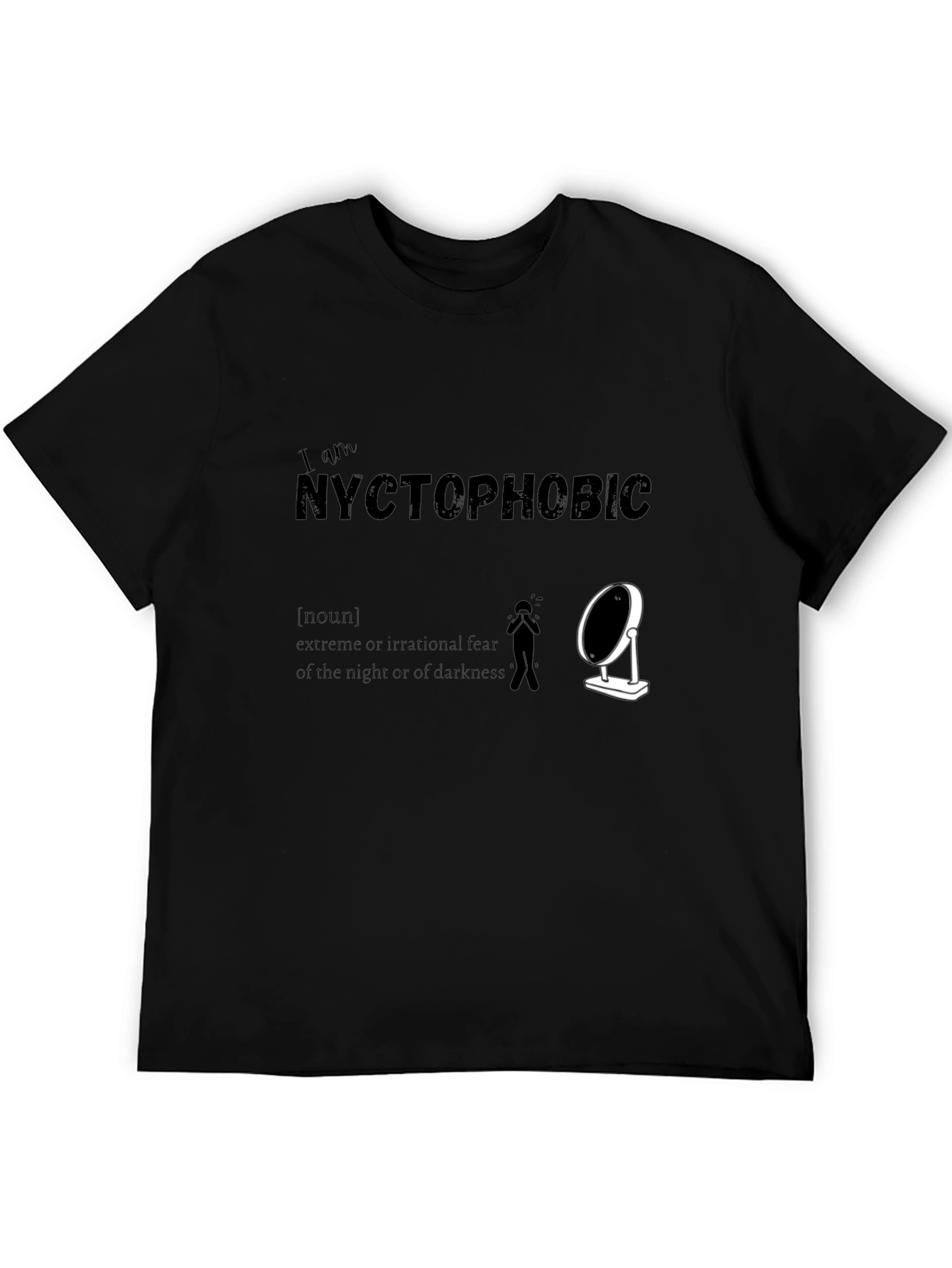 Nyctophobic T-Shirt: Fear of the Dark Humor Tee
