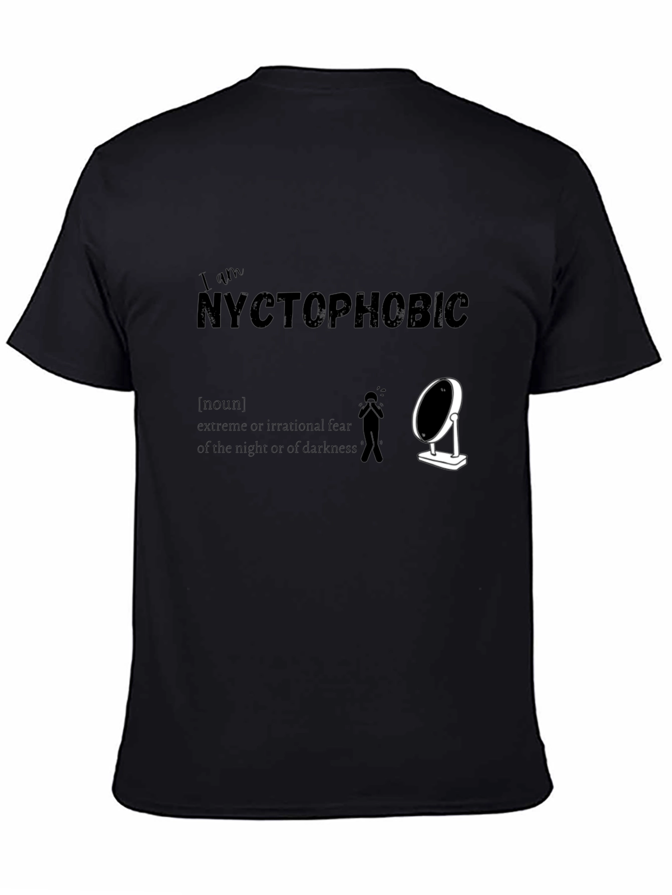 Nyctophobic T-Shirt: Fear of the Dark Humor Tee