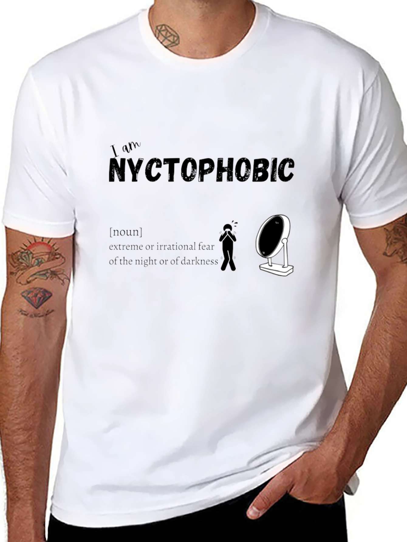 Nyctophobic T-Shirt: Fear of the Dark Humor Tee