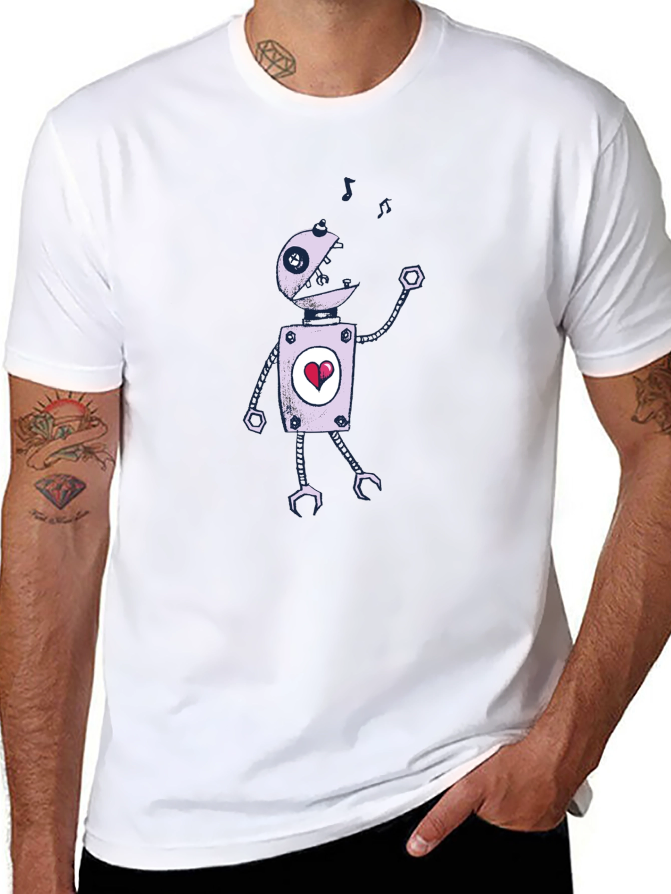 Robot Heart T-Shirt - Unique Graphic Tee