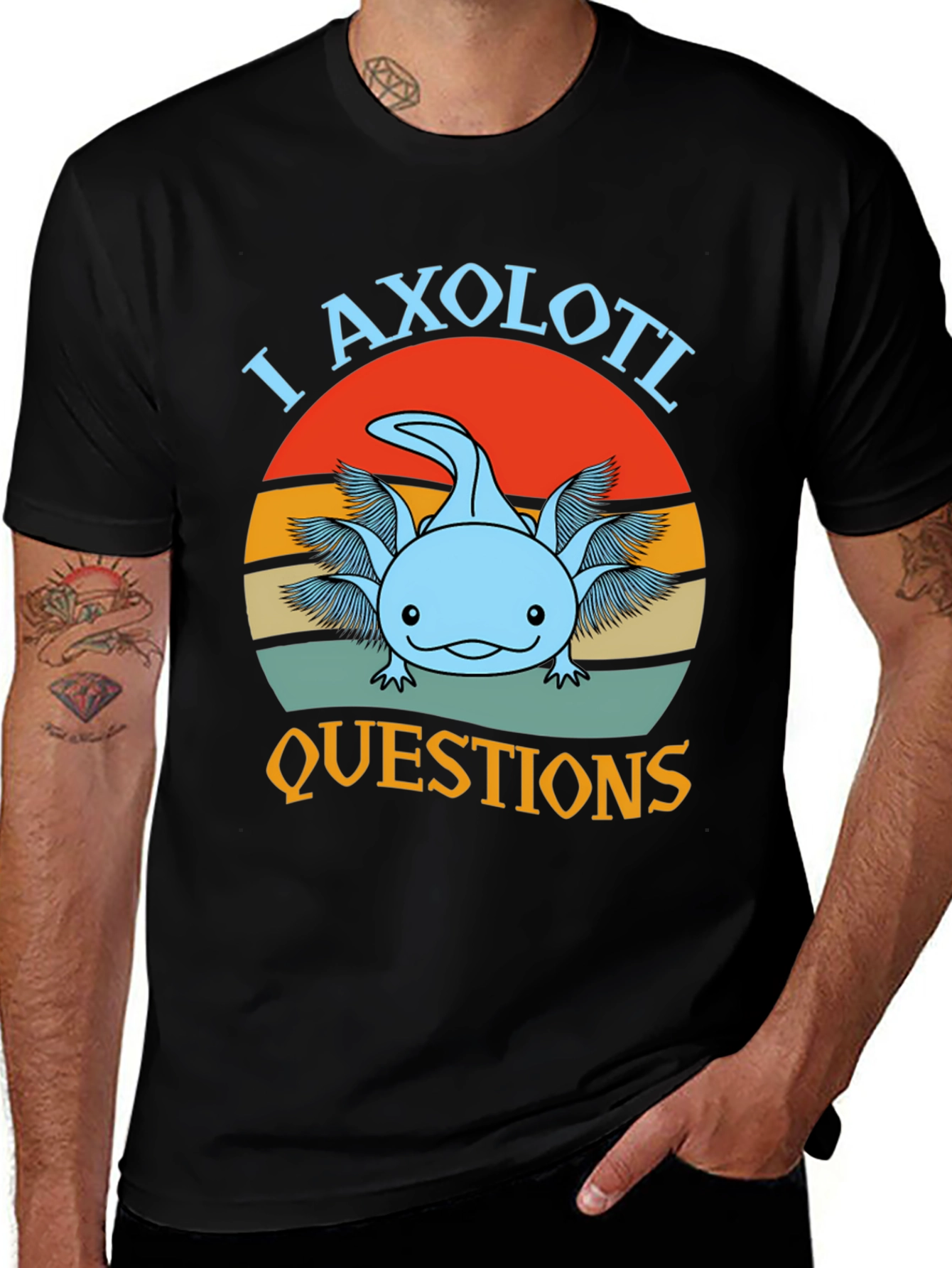 Axolotl Questions Graphic Tee - Unique Retro Design
