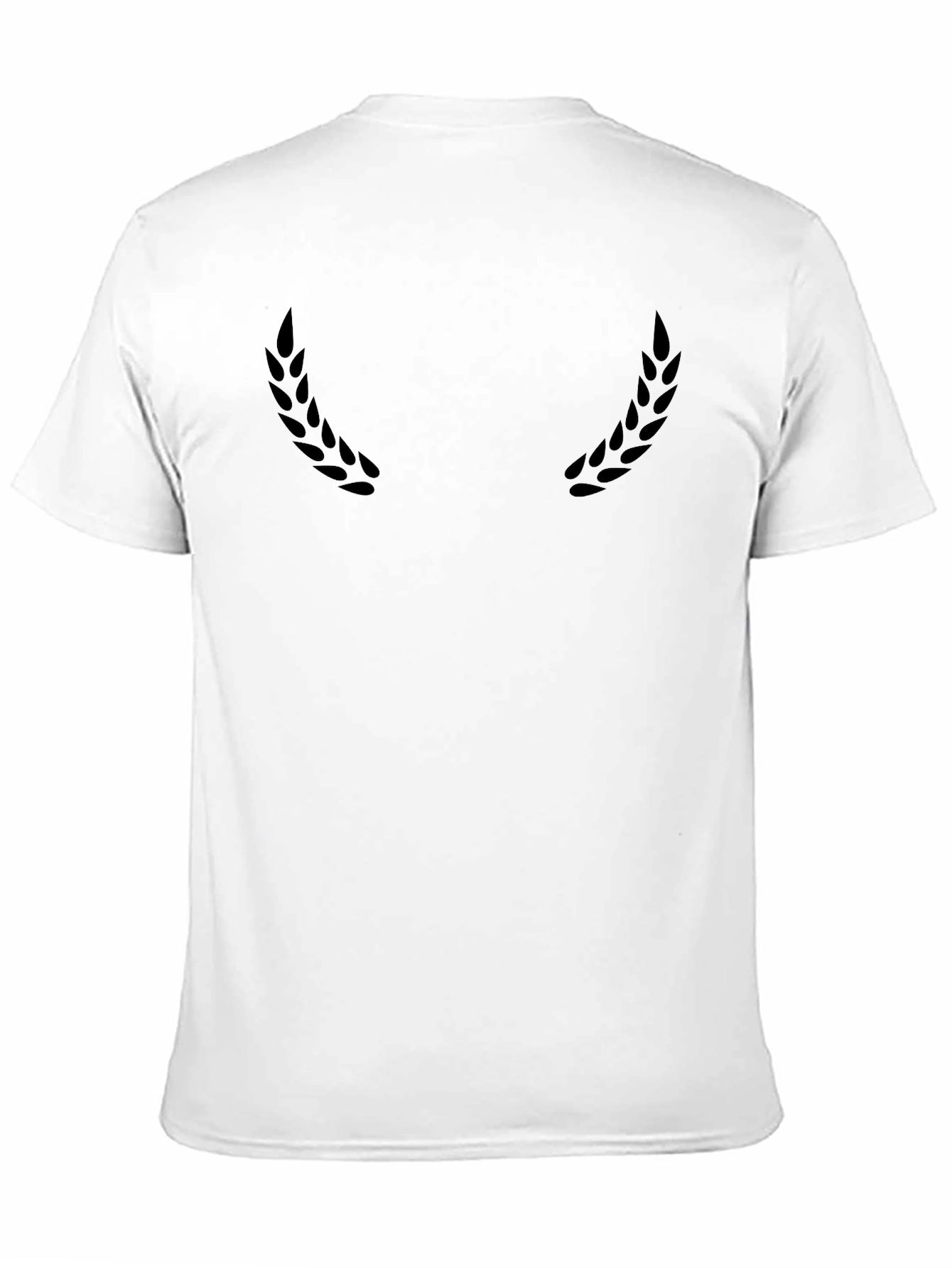 Stylish Black Crew Neck T-Shirt with Subtle Laurel Design
