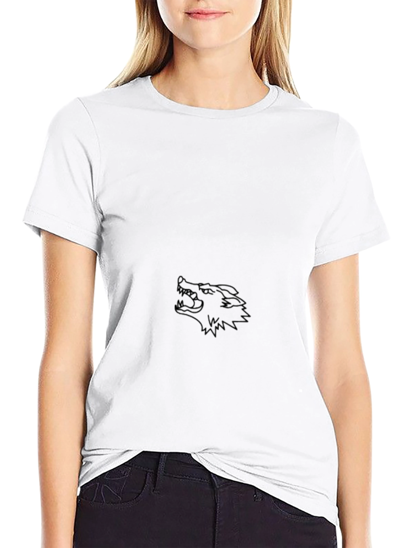 Black Wolf Graphic Print Tee