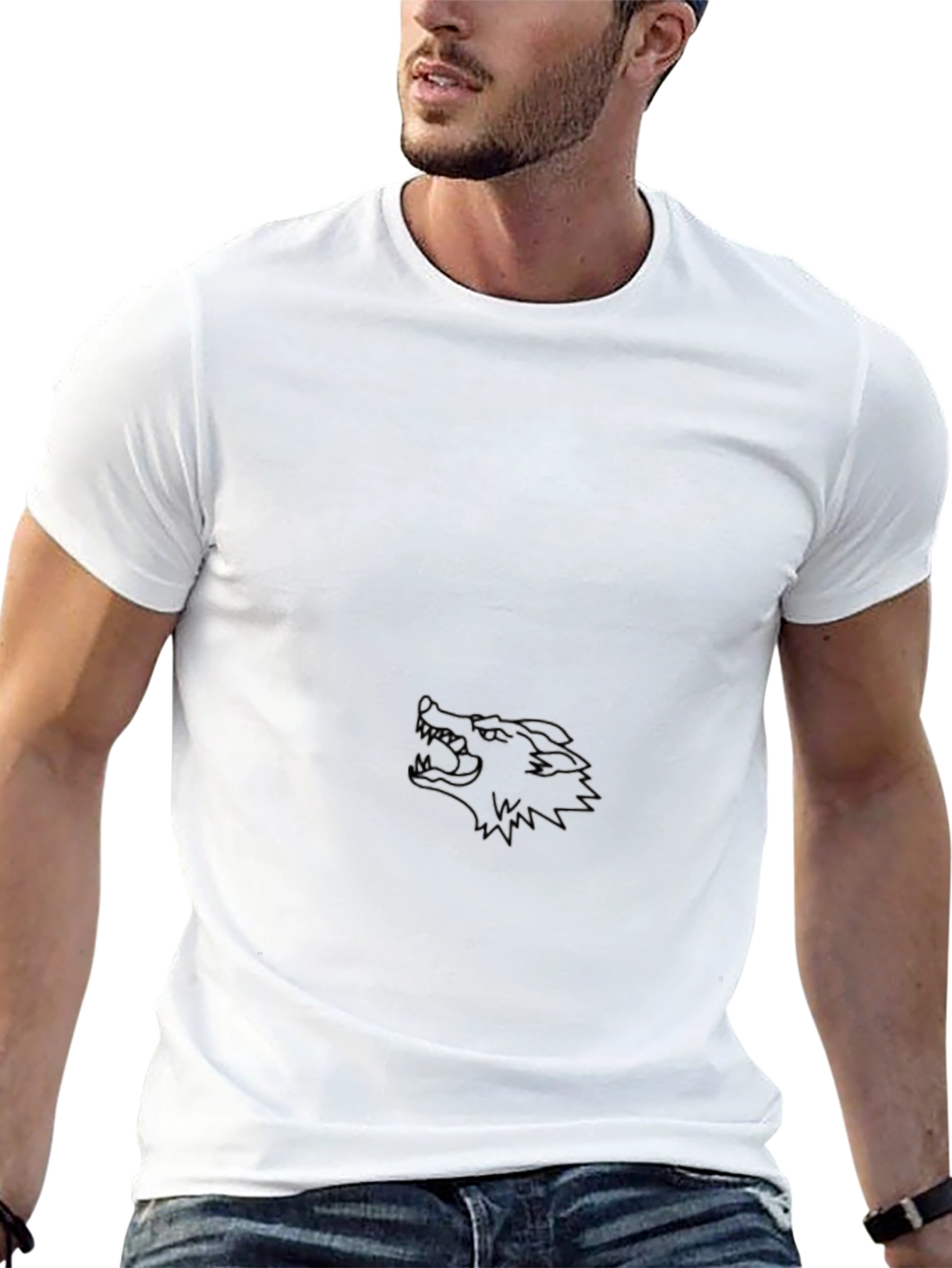 Black Wolf Graphic Print Tee