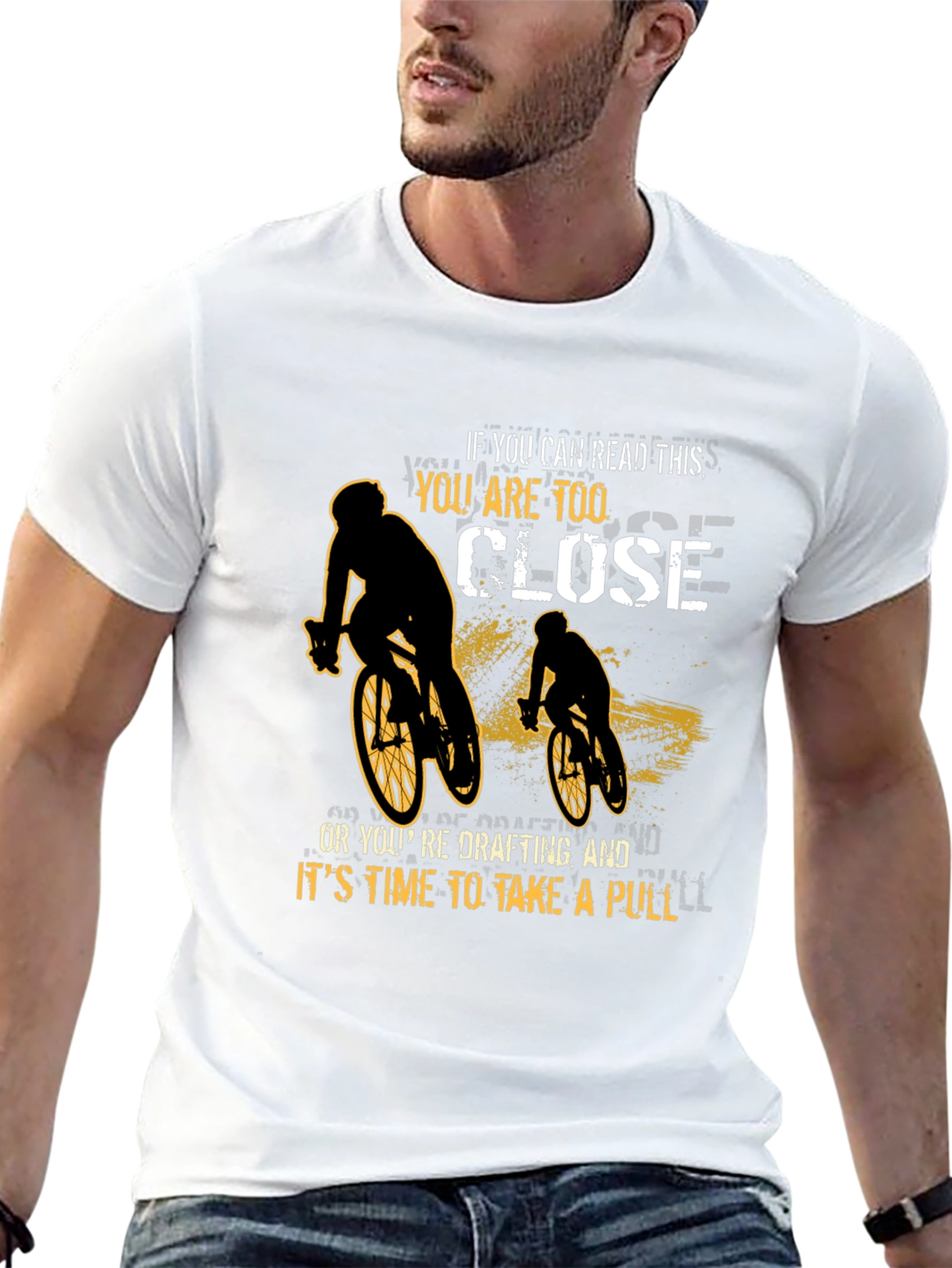Funny Cycling T-Shirt: Too Close or Drafting