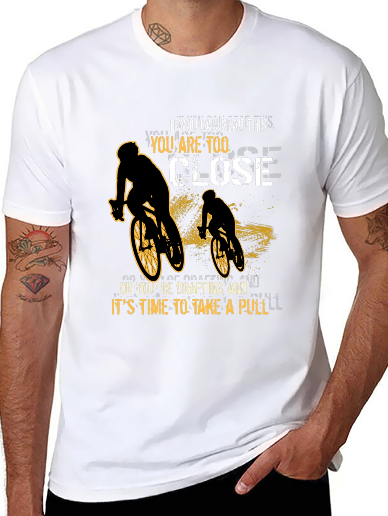 Funny Cycling T-Shirt: Too Close or Drafting