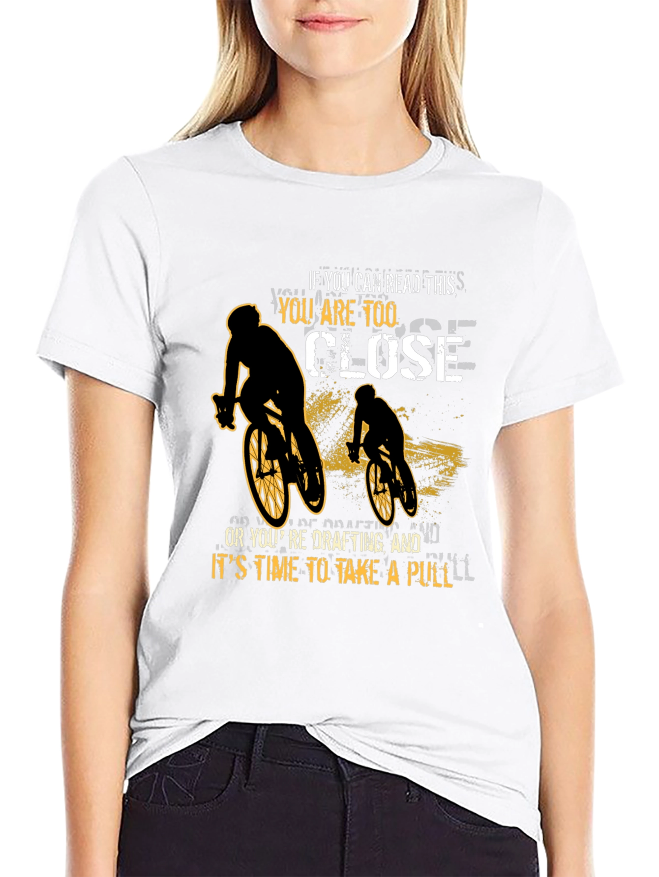 Funny Cycling T-Shirt: Too Close or Drafting