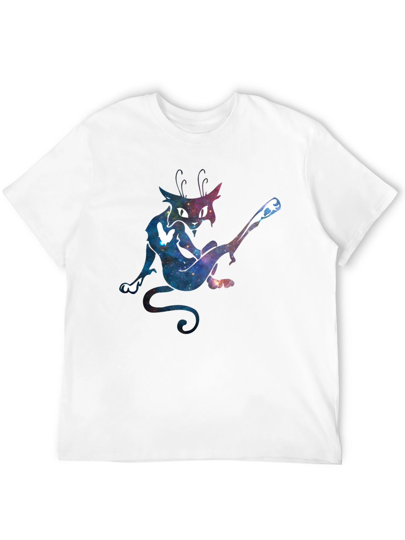 Galaxy Cat Graphic Tee - Unique Black T-Shirt