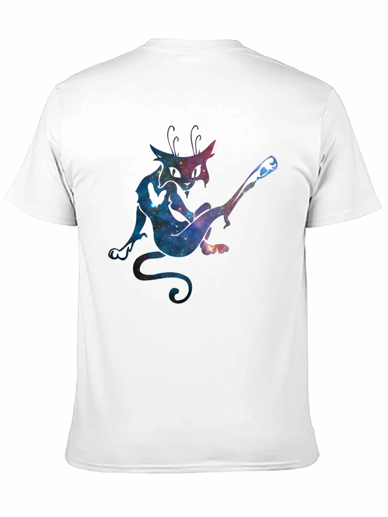 Galaxy Cat Graphic Tee - Unique Black T-Shirt