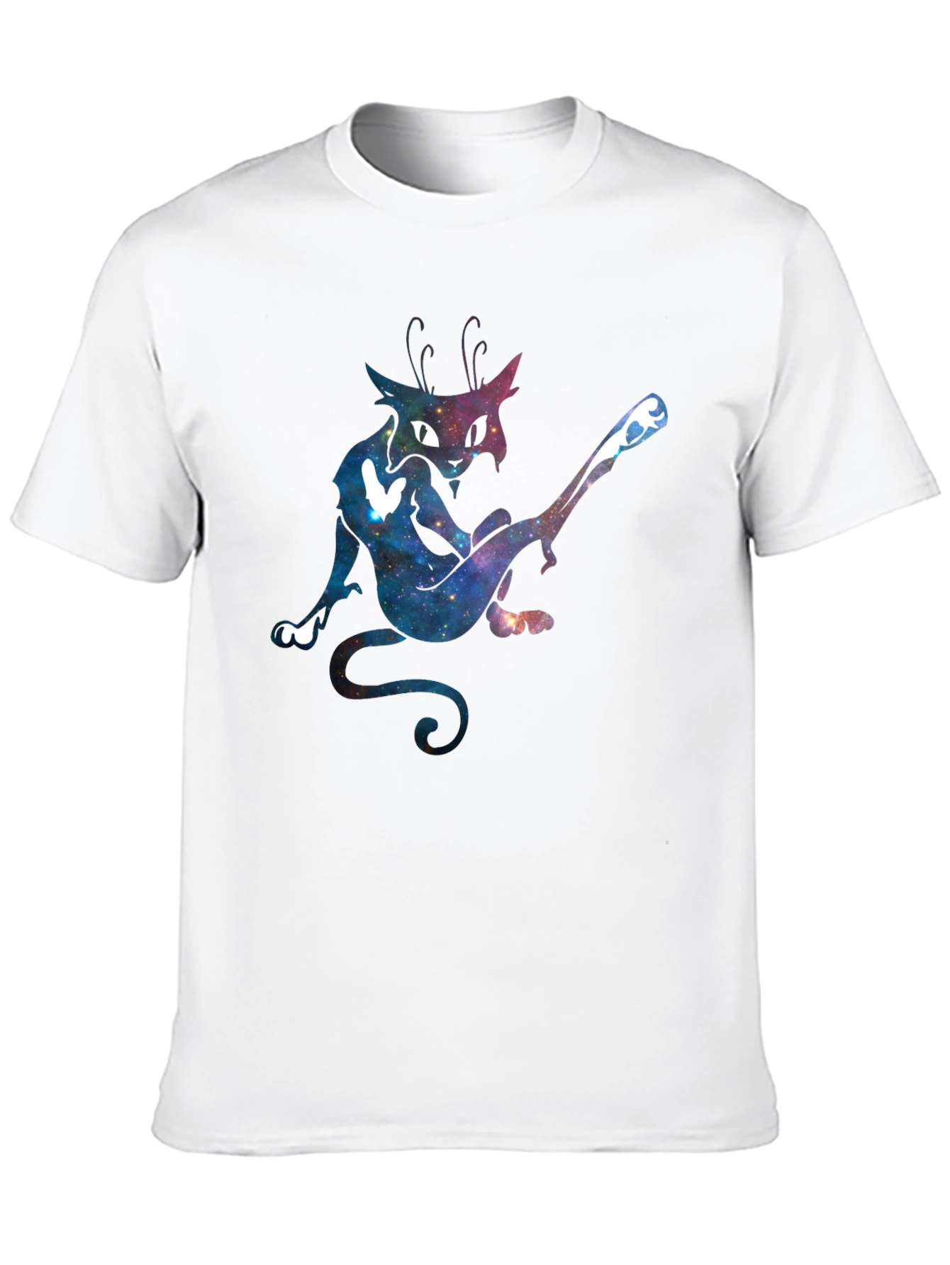 Galaxy Cat Graphic Tee - Unique Black T-Shirt