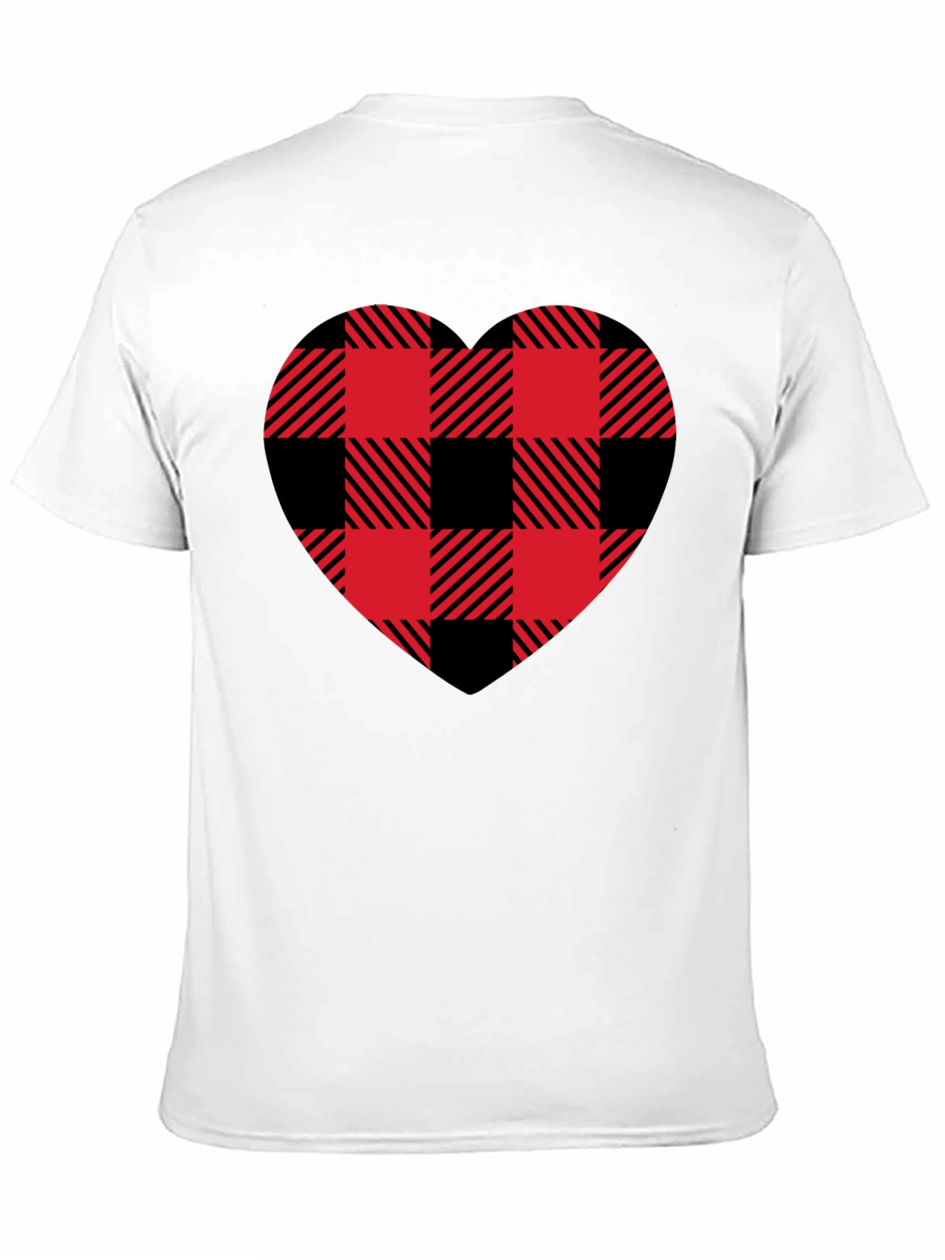 Red & Black Plaid Heart Graphic T-Shirt